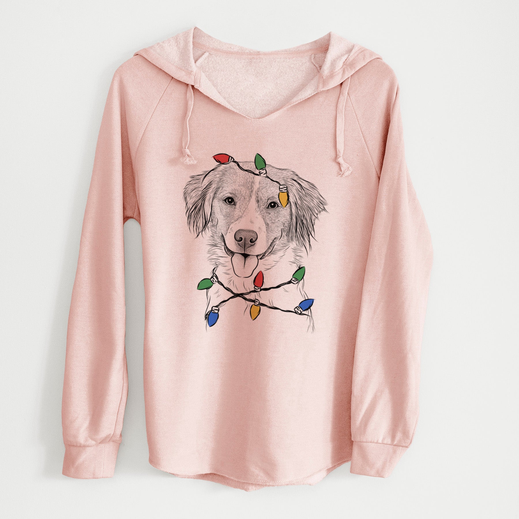 Christmas Lights Hercules the Nederlandse Kooikerhondje - Cali Wave Hooded Sweatshirt