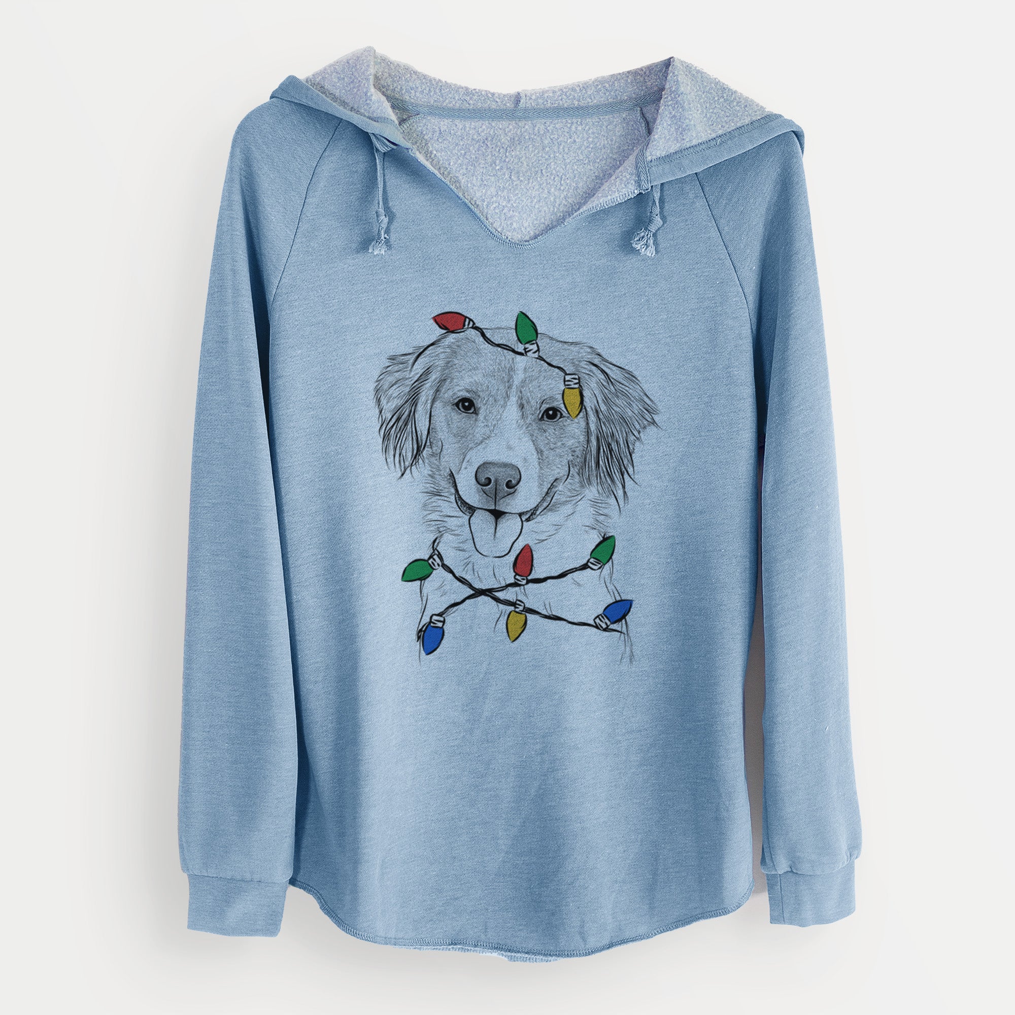 Christmas Lights Hercules the Nederlandse Kooikerhondje - Cali Wave Hooded Sweatshirt