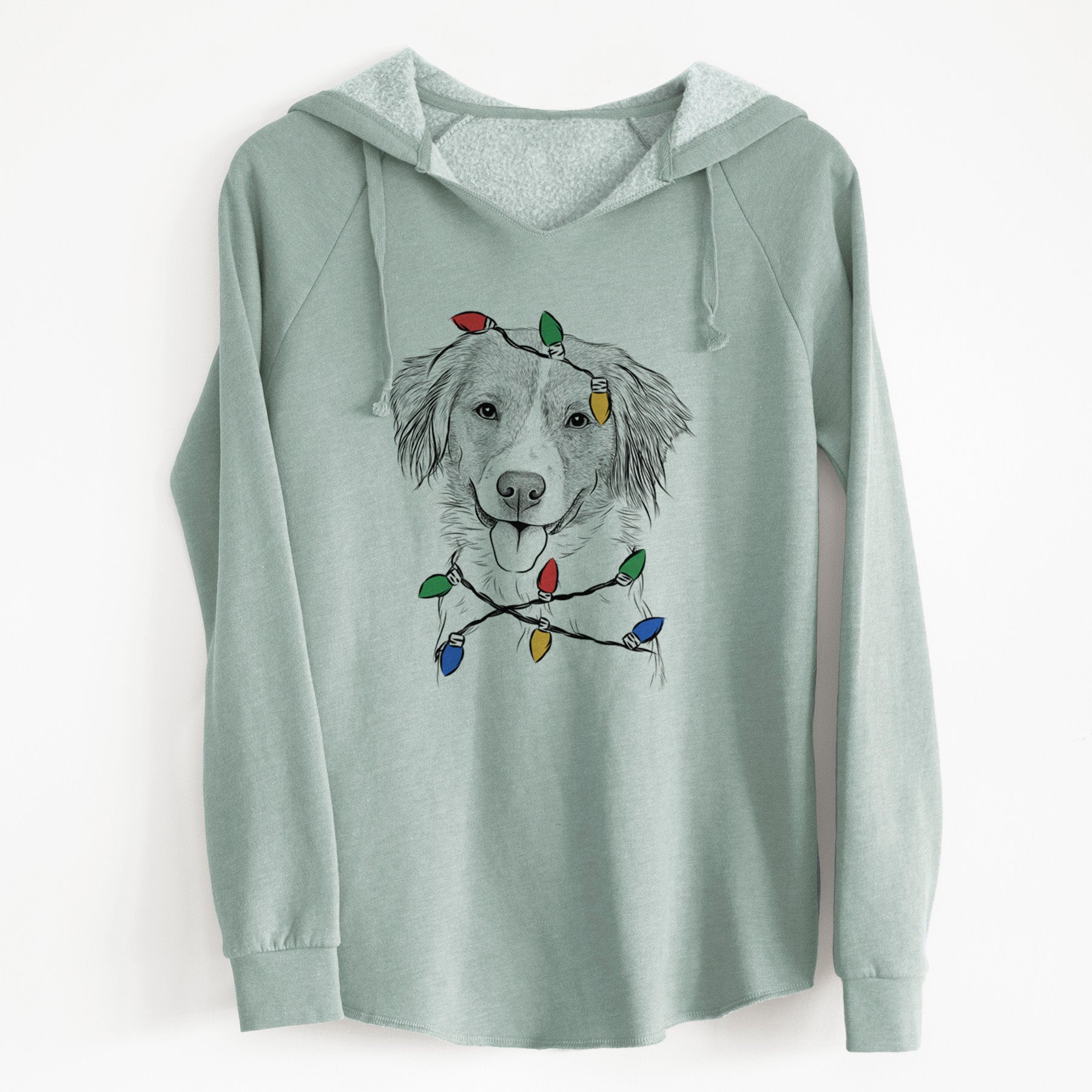 Christmas Lights Hercules the Nederlandse Kooikerhondje - Cali Wave Hooded Sweatshirt