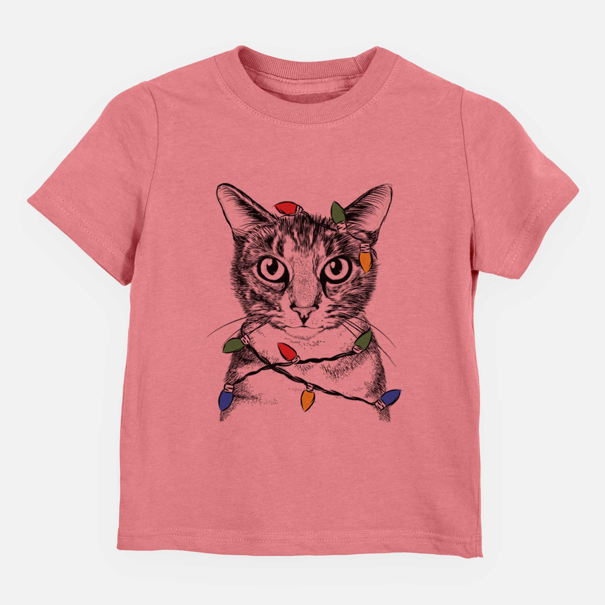 Christmas Lights Hobbes the Tabby Cat - Kids/Youth/Toddler Shirt