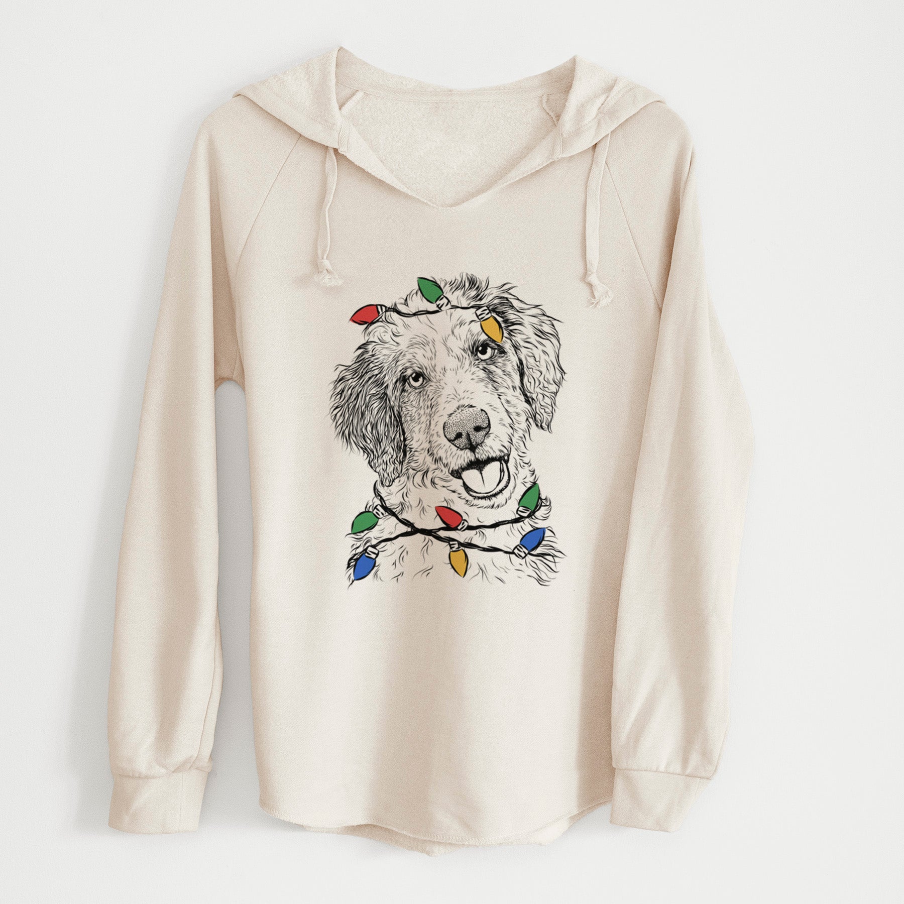 Christmas Lights Hoge the Aussiedoodle - Cali Wave Hooded Sweatshirt