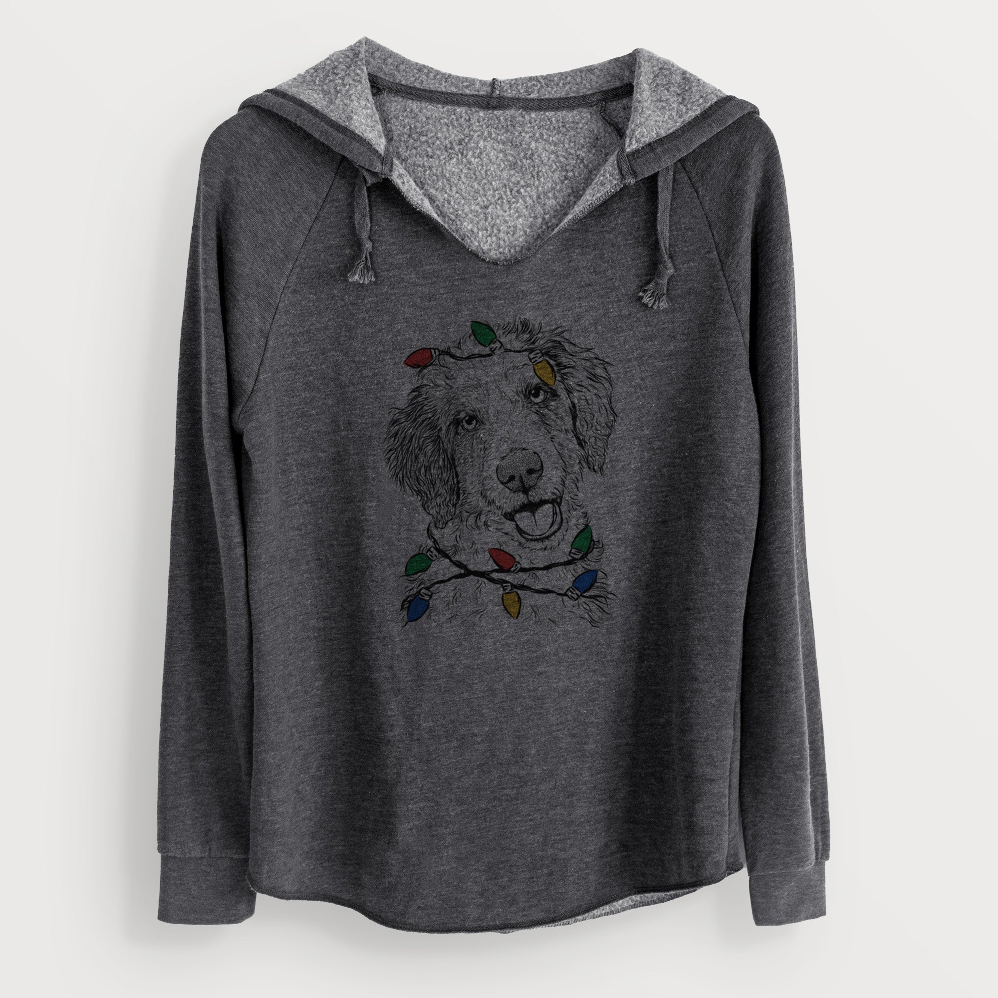 Christmas Lights Hoge the Aussiedoodle - Cali Wave Hooded Sweatshirt