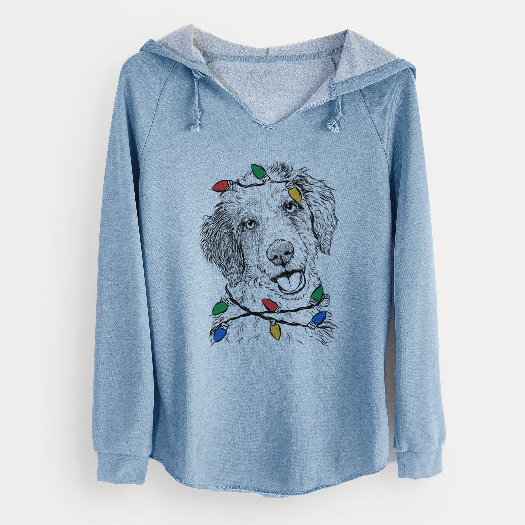 Christmas Lights Hoge the Aussiedoodle - Cali Wave Hooded Sweatshirt