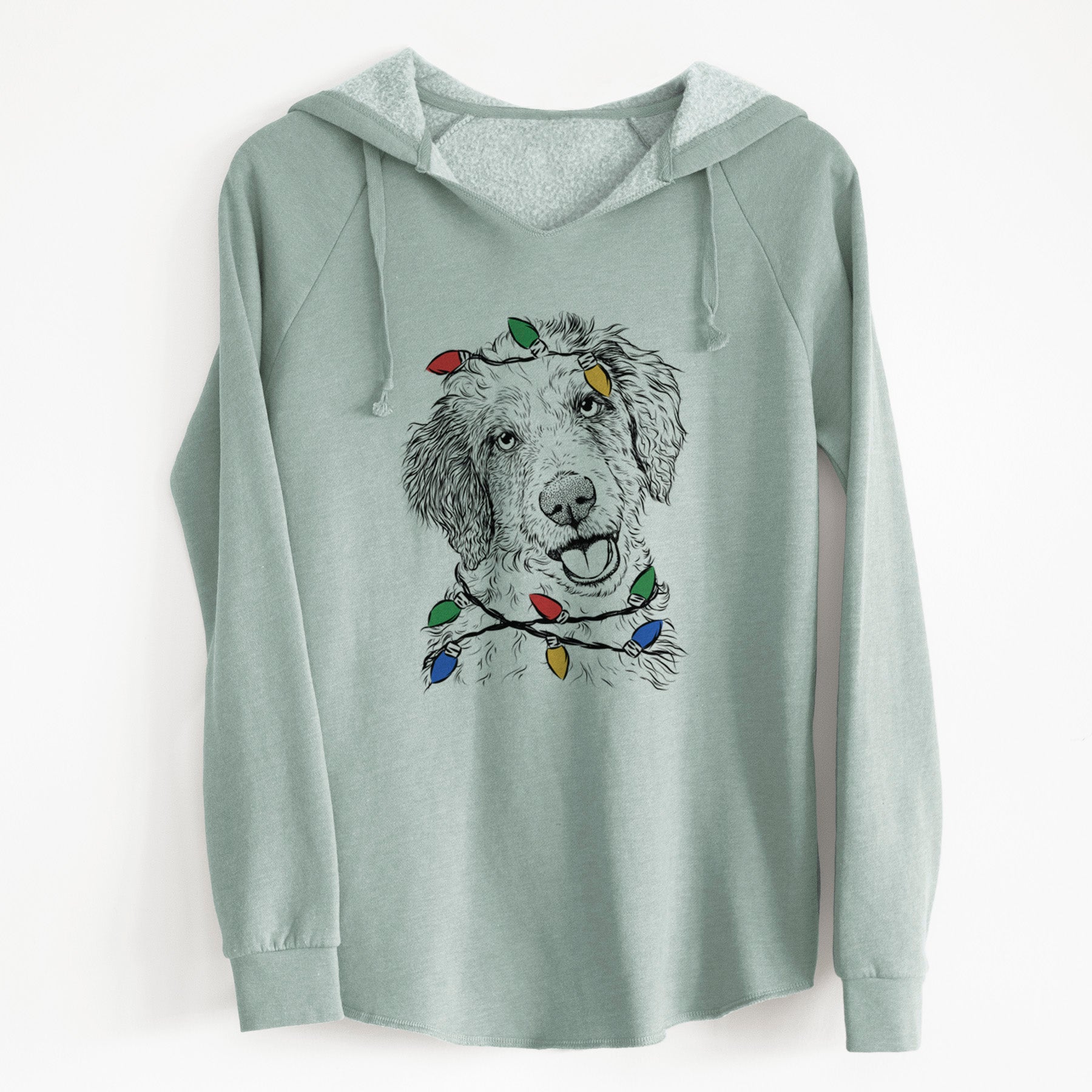 Christmas Lights Hoge the Aussiedoodle - Cali Wave Hooded Sweatshirt