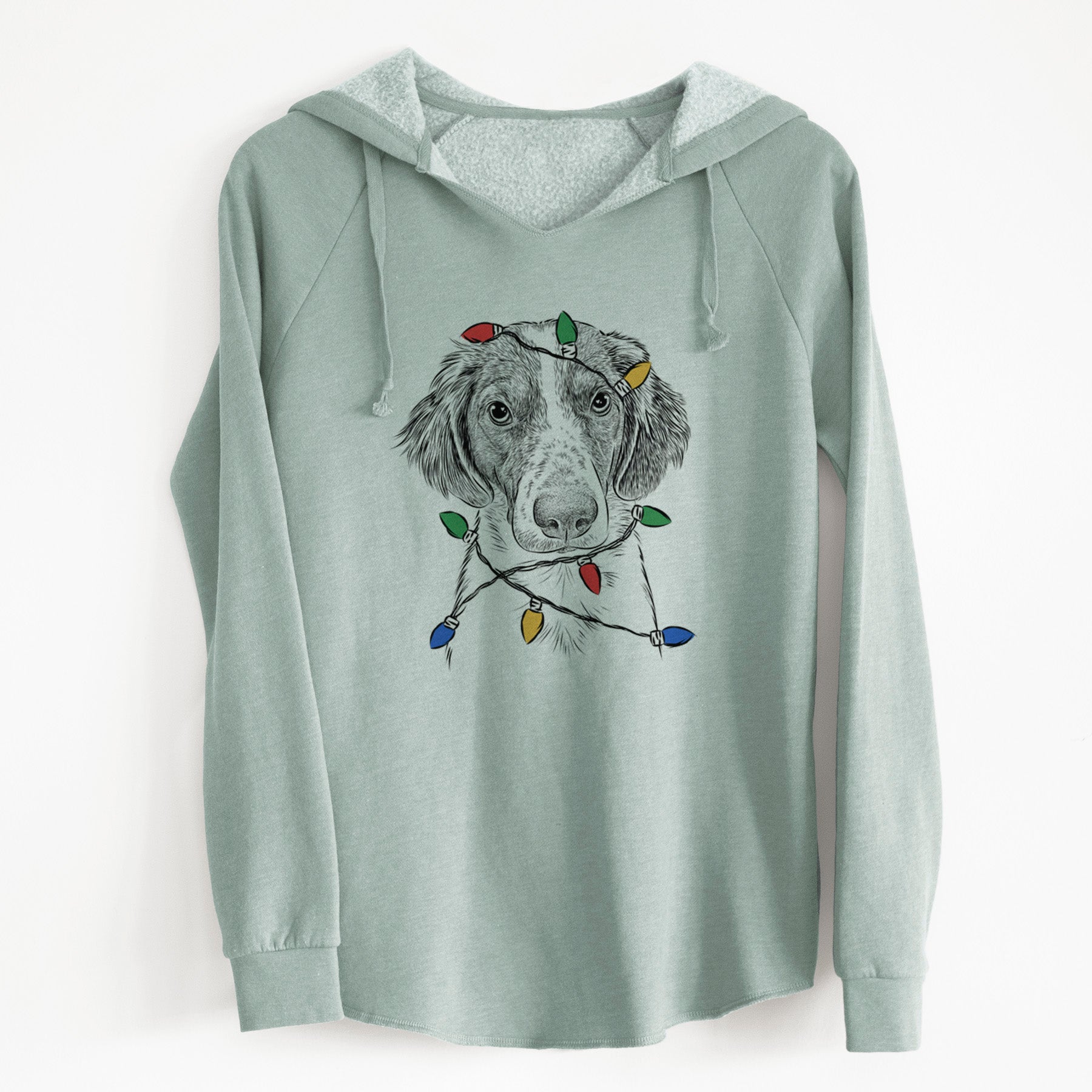 Christmas Lights Holly the Brittany Spaniel - Cali Wave Hooded Sweatshirt