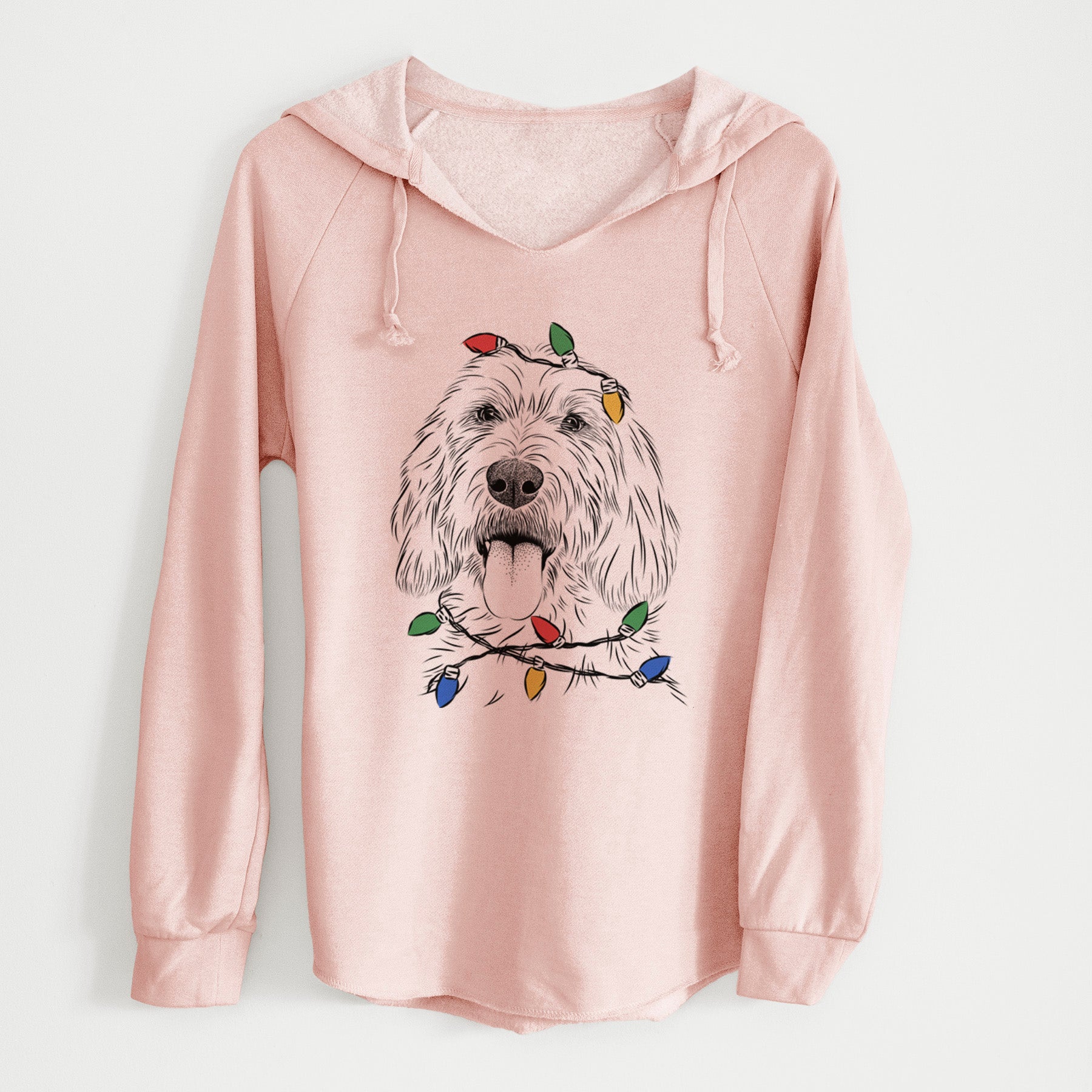 Christmas Lights Homer the Grand Basset Griffon Vendeen - Cali Wave Hooded Sweatshirt