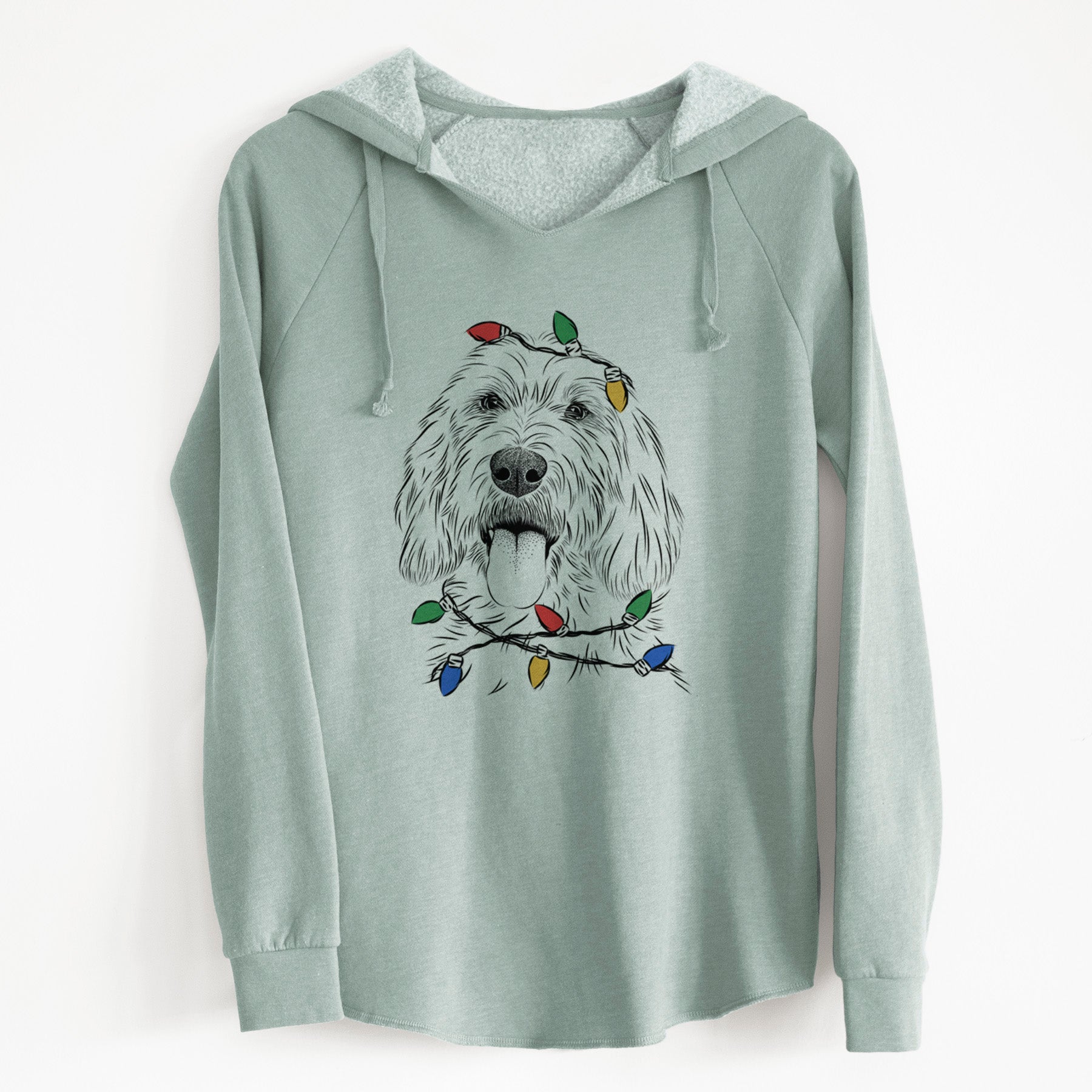 Christmas Lights Homer the Grand Basset Griffon Vendeen - Cali Wave Hooded Sweatshirt