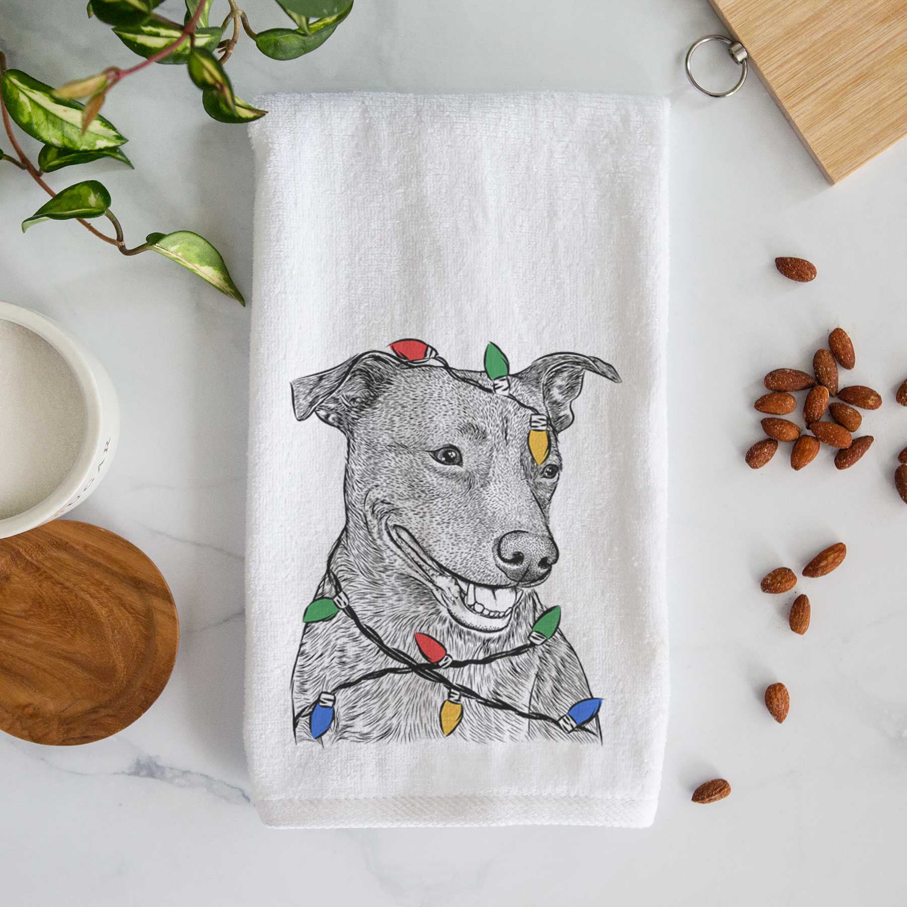 Honey the Lab Pit Mix Decorative Hand Towel