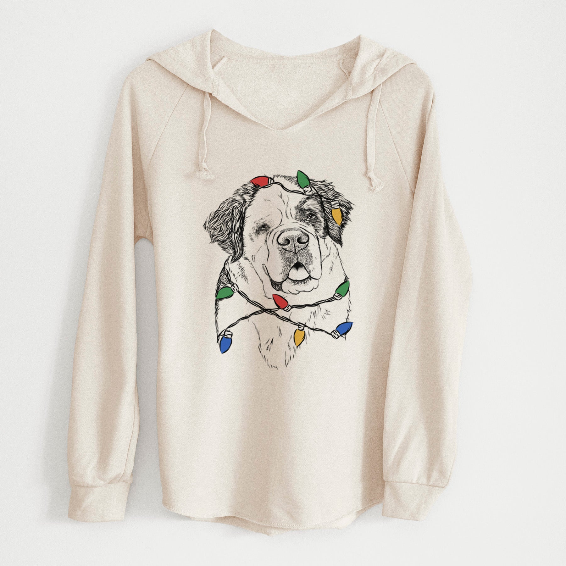 Christmas Lights Hook the Saint Bernard - Cali Wave Hooded Sweatshirt