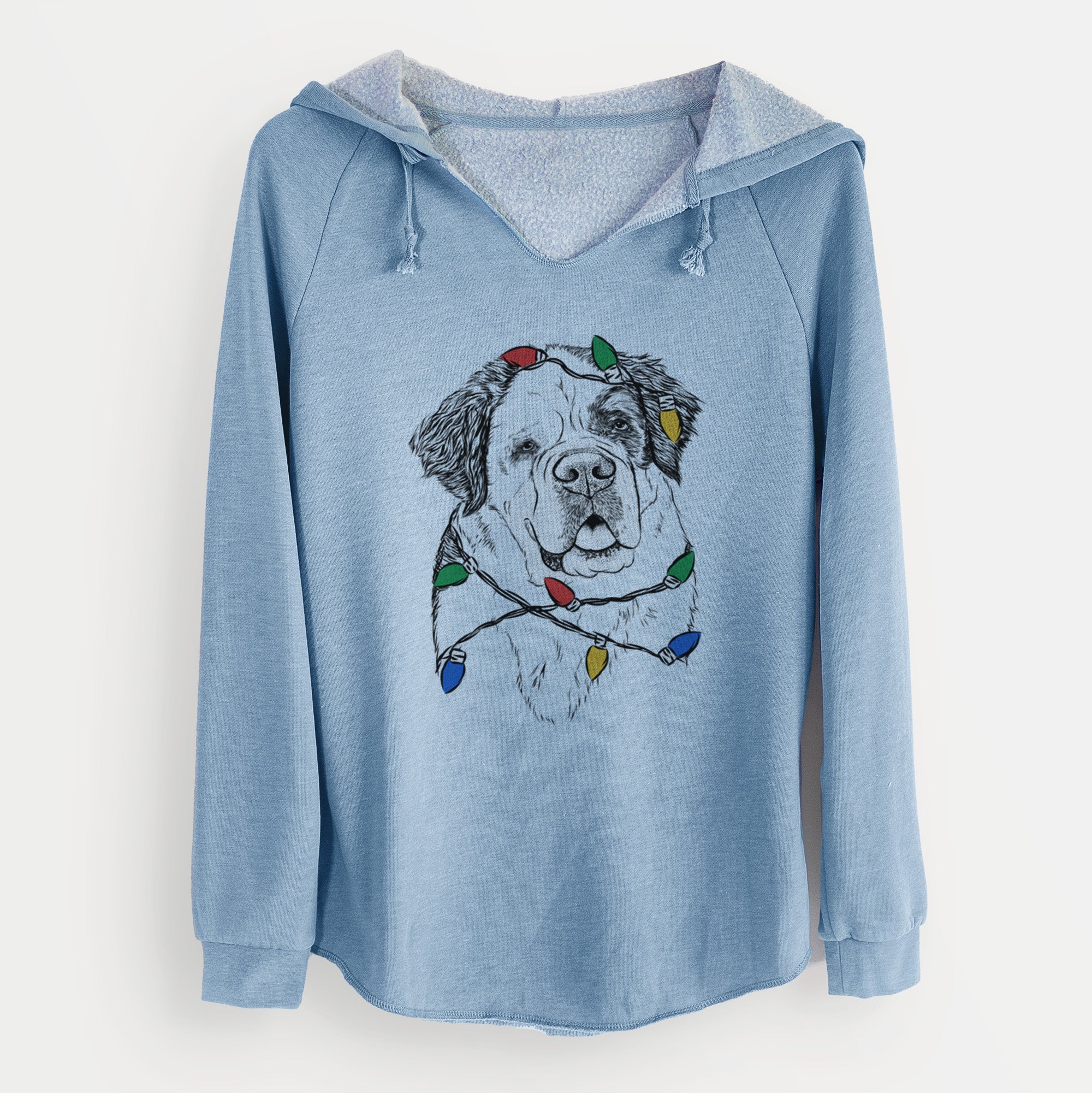 Christmas Lights Hook the Saint Bernard - Cali Wave Hooded Sweatshirt