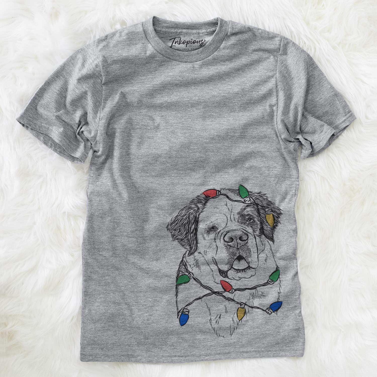 Christmas Lights Hook the Saint Bernard - Unisex Crewneck