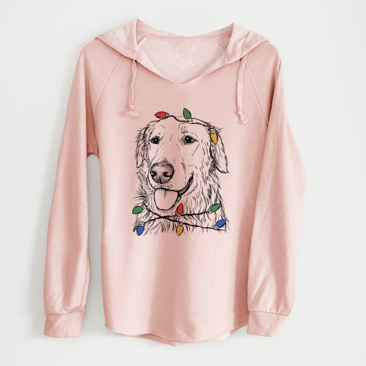 Christmas Lights Hopper the Golden Retriever - Cali Wave Hooded Sweatshirt