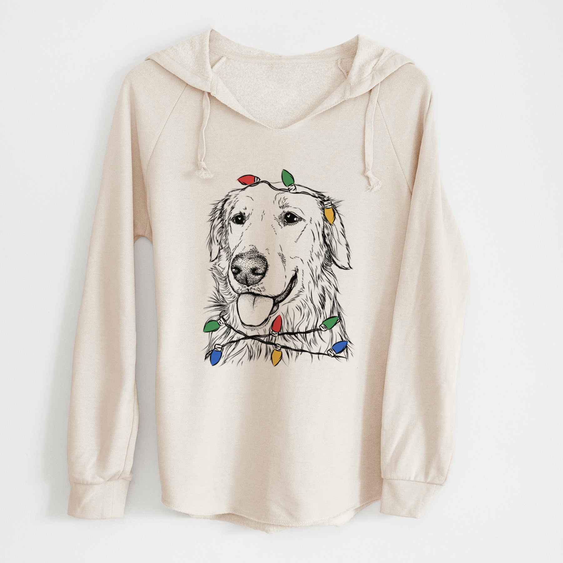 Christmas Lights Hopper the Golden Retriever - Cali Wave Hooded Sweatshirt