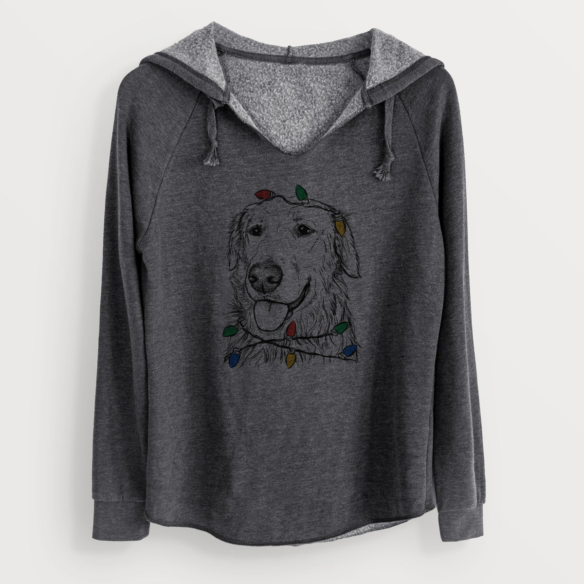 Christmas Lights Hopper the Golden Retriever - Cali Wave Hooded Sweatshirt