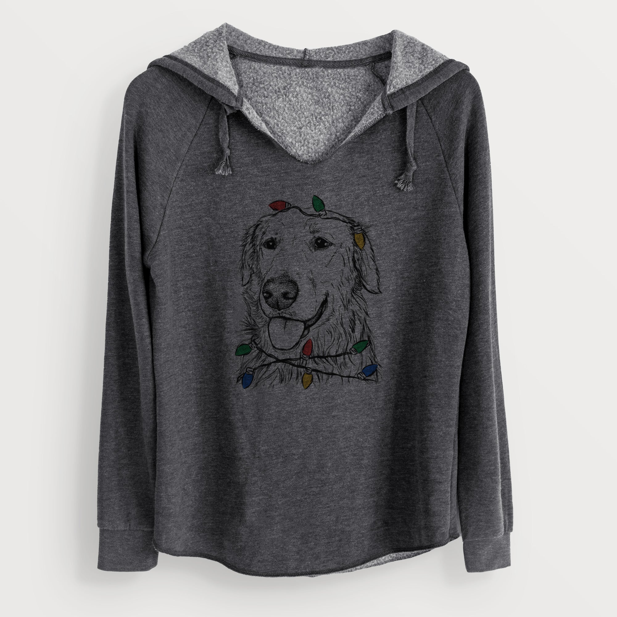 Christmas Lights Hopper the Golden Retriever - Cali Wave Hooded Sweatshirt