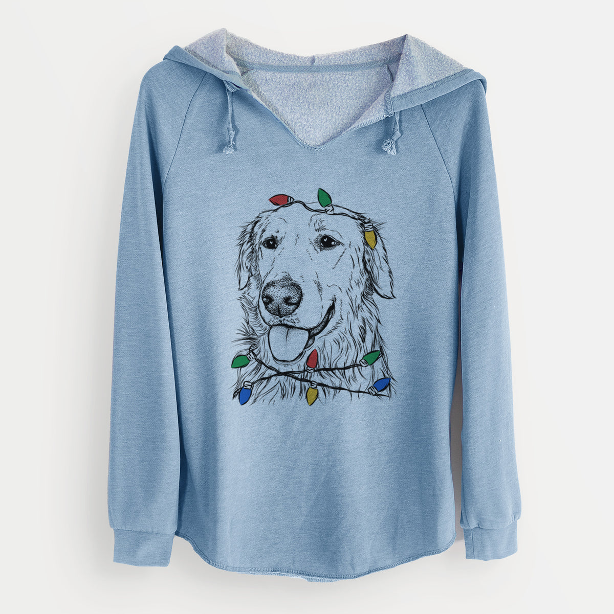 Christmas Lights Hopper the Golden Retriever - Cali Wave Hooded Sweatshirt