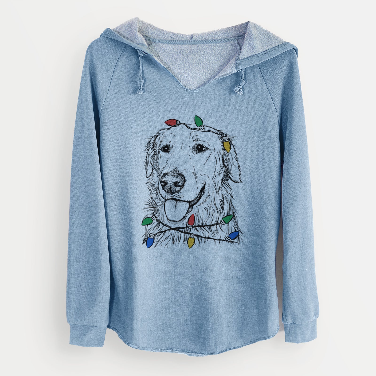 Christmas Lights Hopper the Golden Retriever - Cali Wave Hooded Sweatshirt