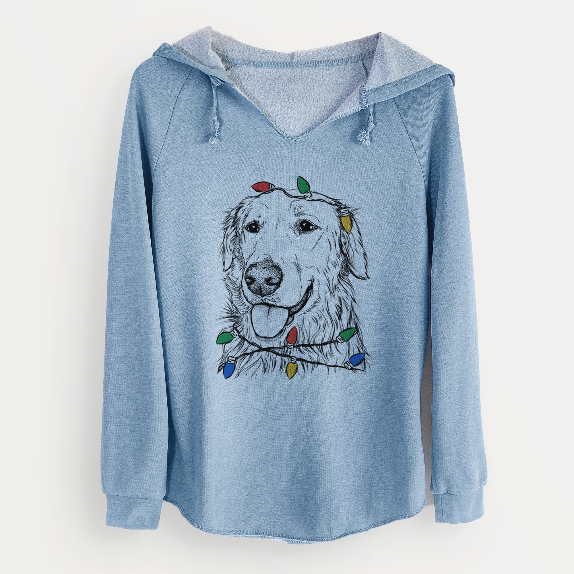 Christmas Lights Hopper the Golden Retriever - Cali Wave Hooded Sweatshirt
