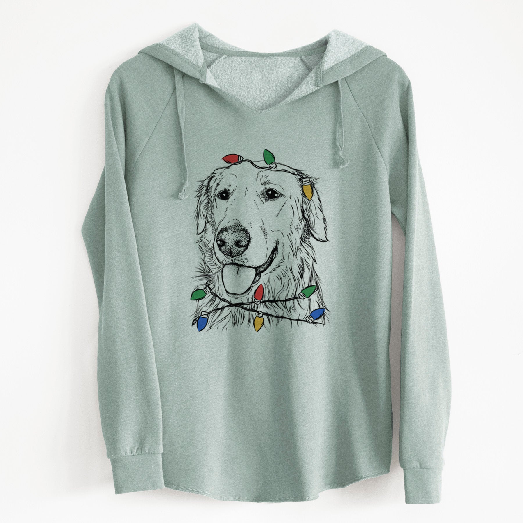 Christmas Lights Hopper the Golden Retriever - Cali Wave Hooded Sweatshirt