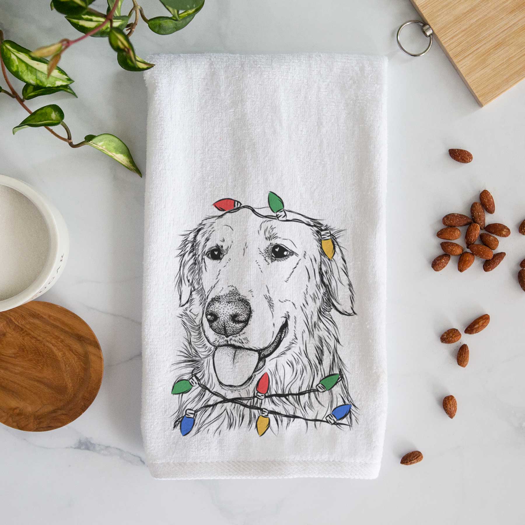 Hopper the Golden Retriever Decorative Hand Towel