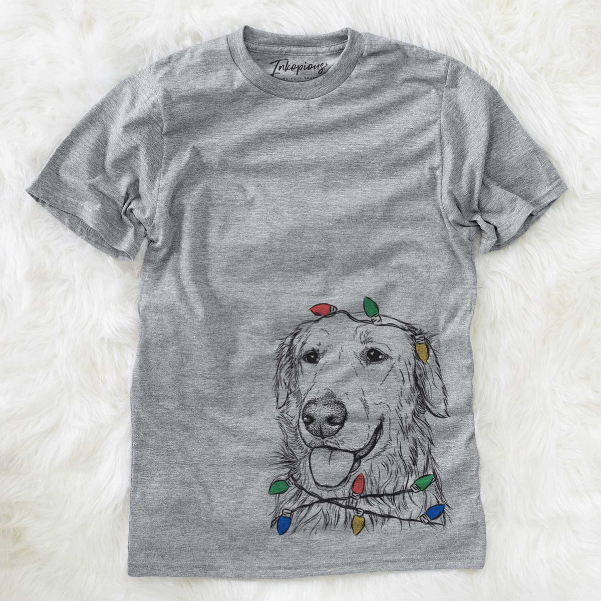 Christmas Lights Hopper the Golden Retriever - Unisex Crewneck