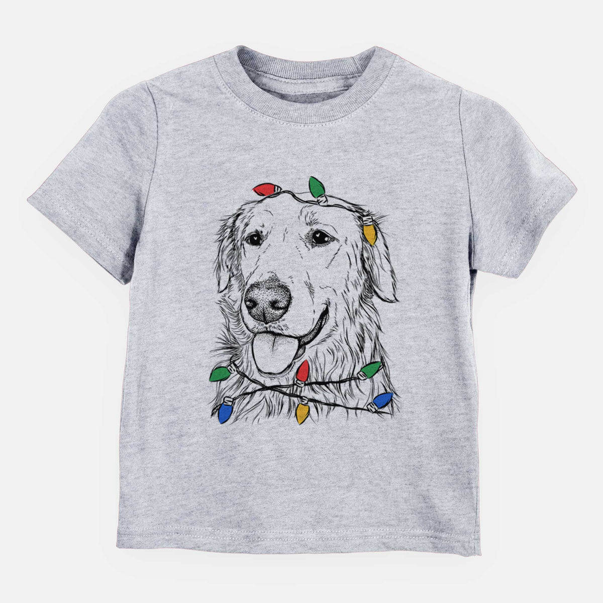 Christmas Lights Hopper the Golden Retriever - Kids/Youth/Toddler Shirt