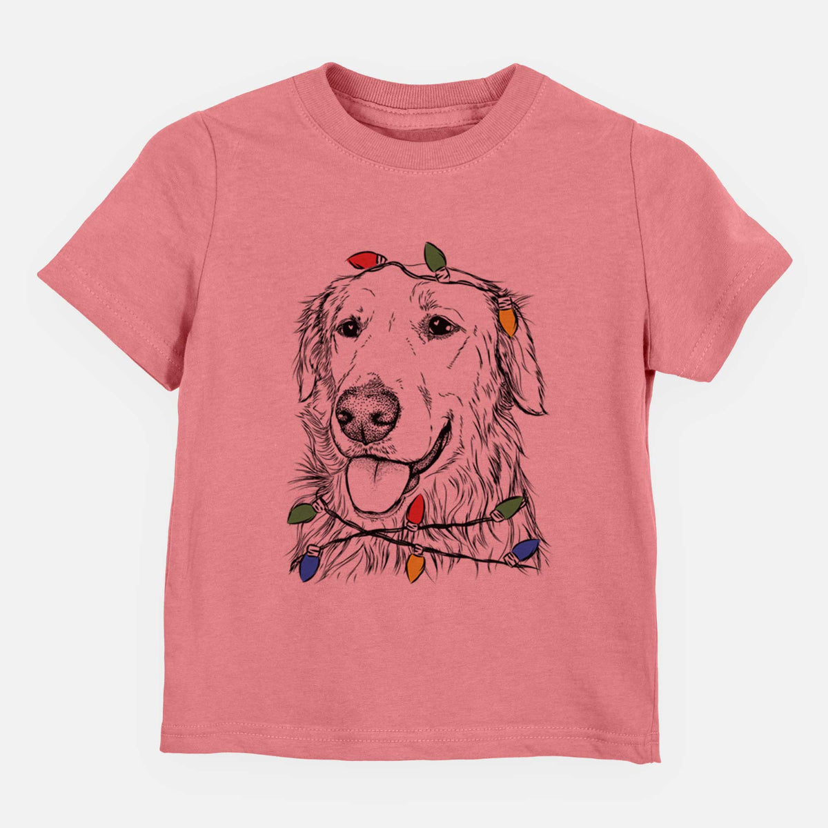 Christmas Lights Hopper the Golden Retriever - Kids/Youth/Toddler Shirt