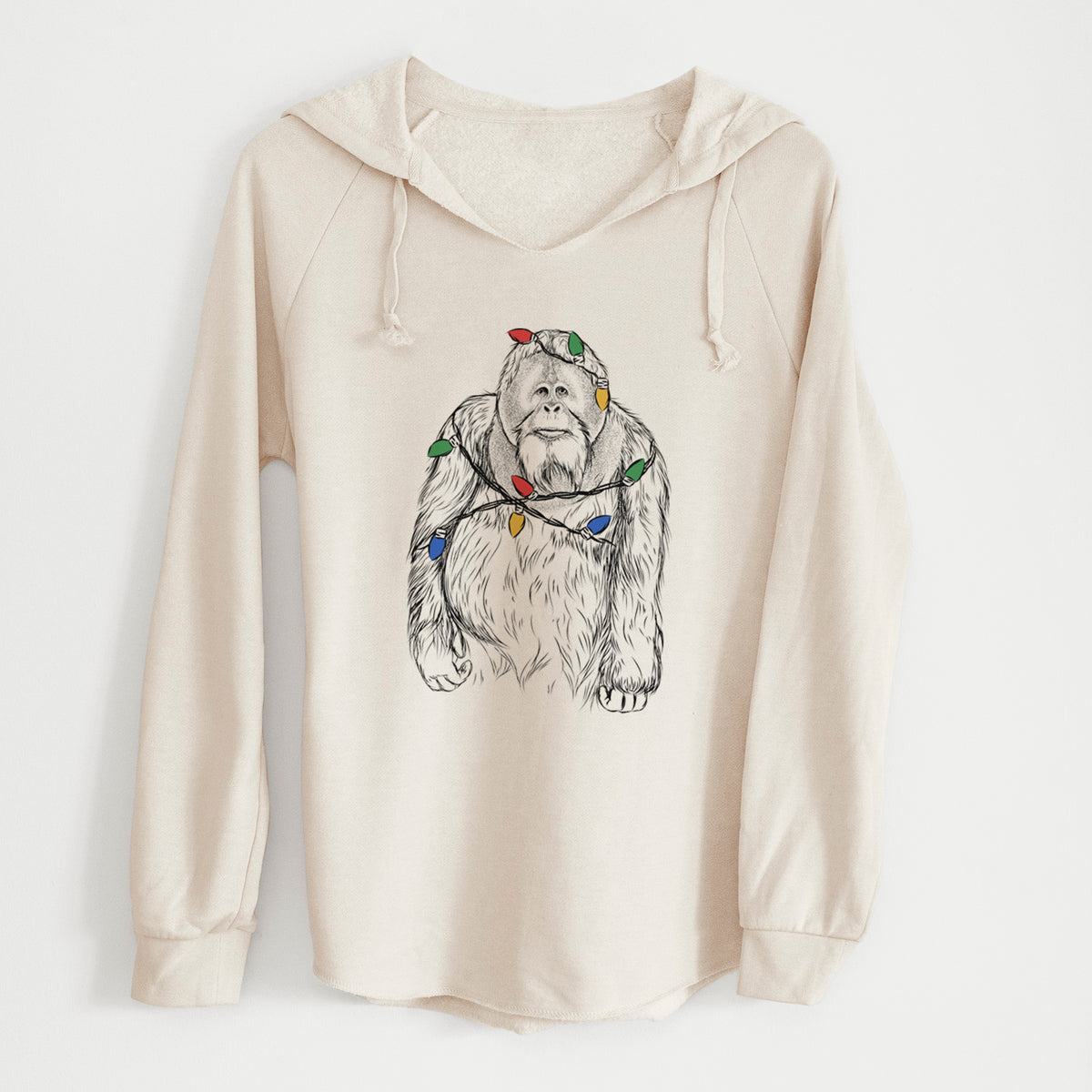 Christmas Lights Horace the Male Orangutan - Cali Wave Hooded Sweatshirt