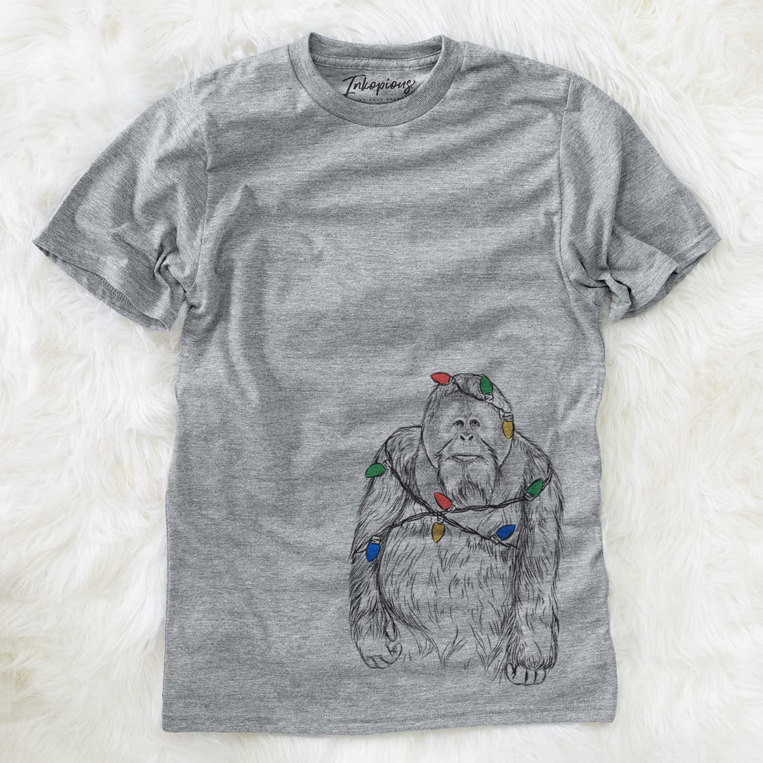 Christmas Lights Horace the Male Orangutan - Unisex Crewneck