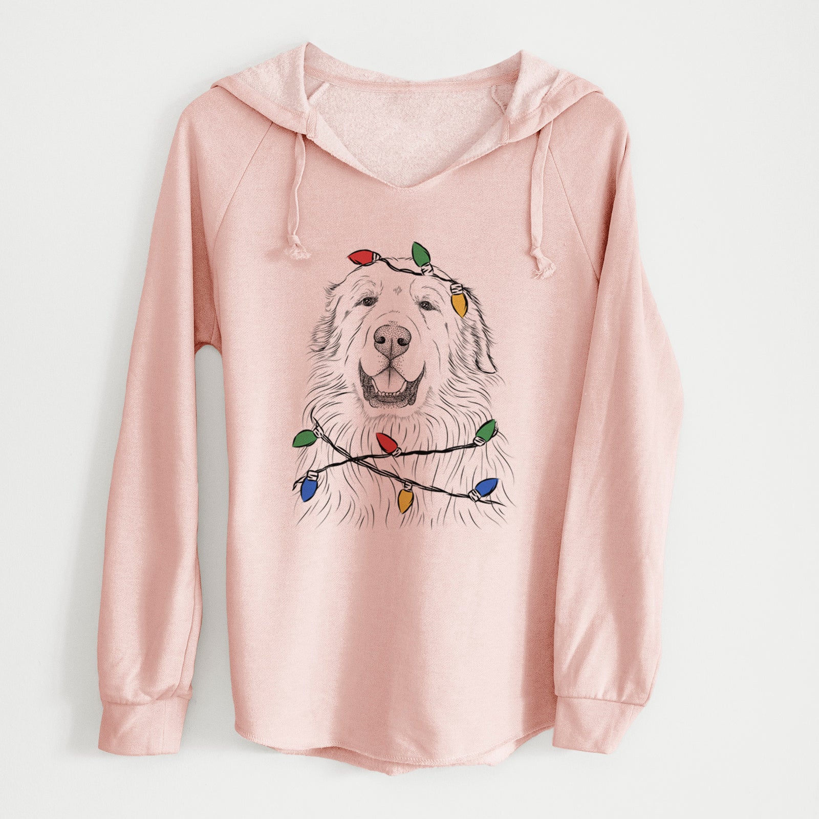 Christmas Lights Horton the Great Pyrenees - Cali Wave Hooded Sweatshirt