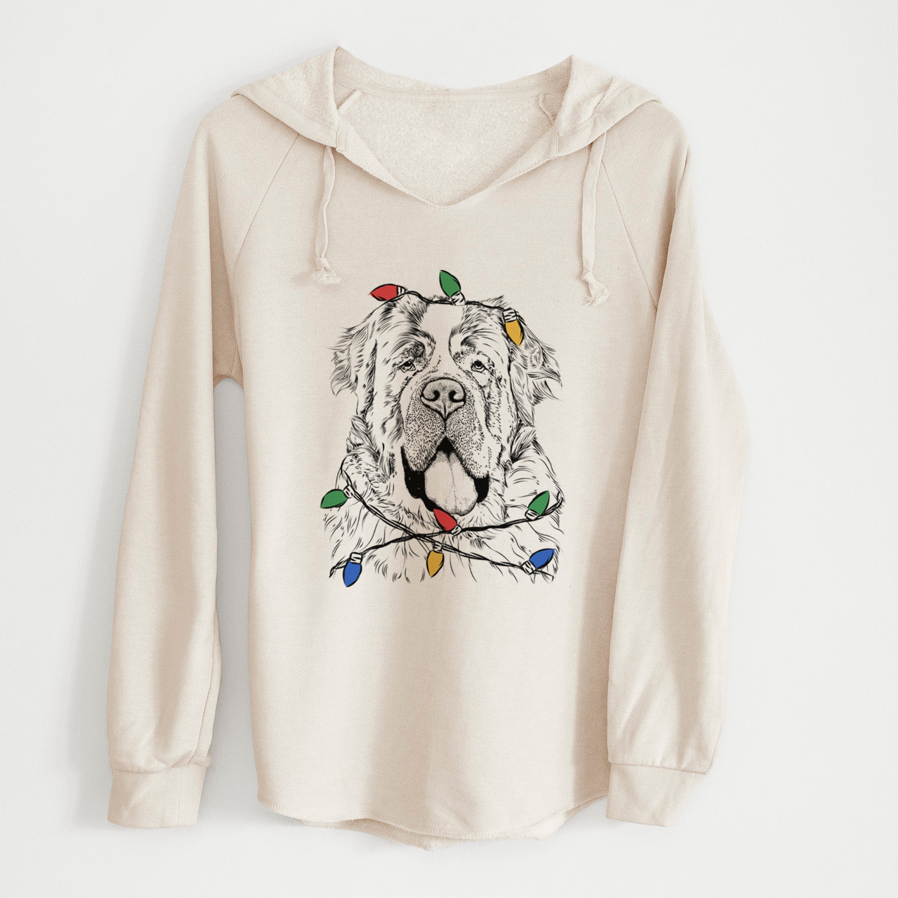 Christmas Lights Hoss the Saint Bernard - Cali Wave Hooded Sweatshirt