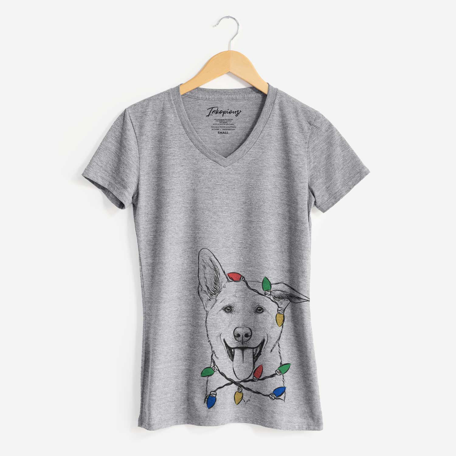 Christmas Lights Hoya the Korean Jindo - Women's V-neck Shirt