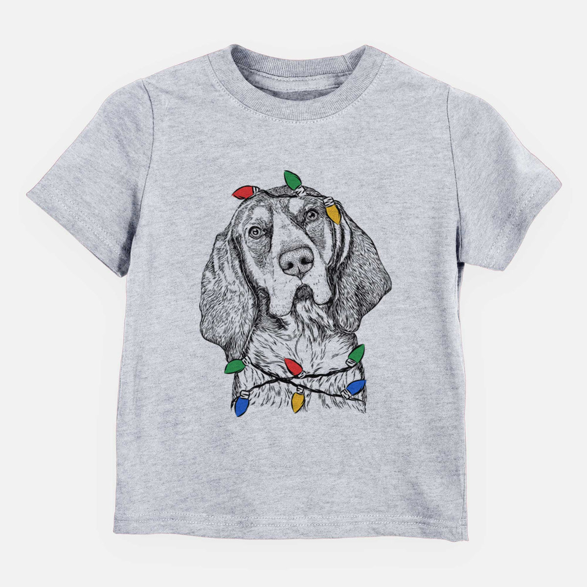 Christmas Lights Huck the Bluetick Coonhound - Kids/Youth/Toddler Shirt