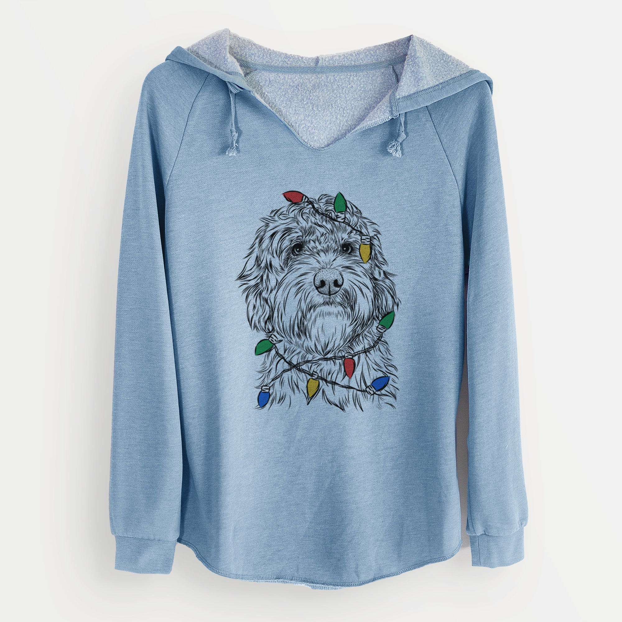 Christmas Lights Huckleberry the Australian Labradoodle - Cali Wave Hooded Sweatshirt