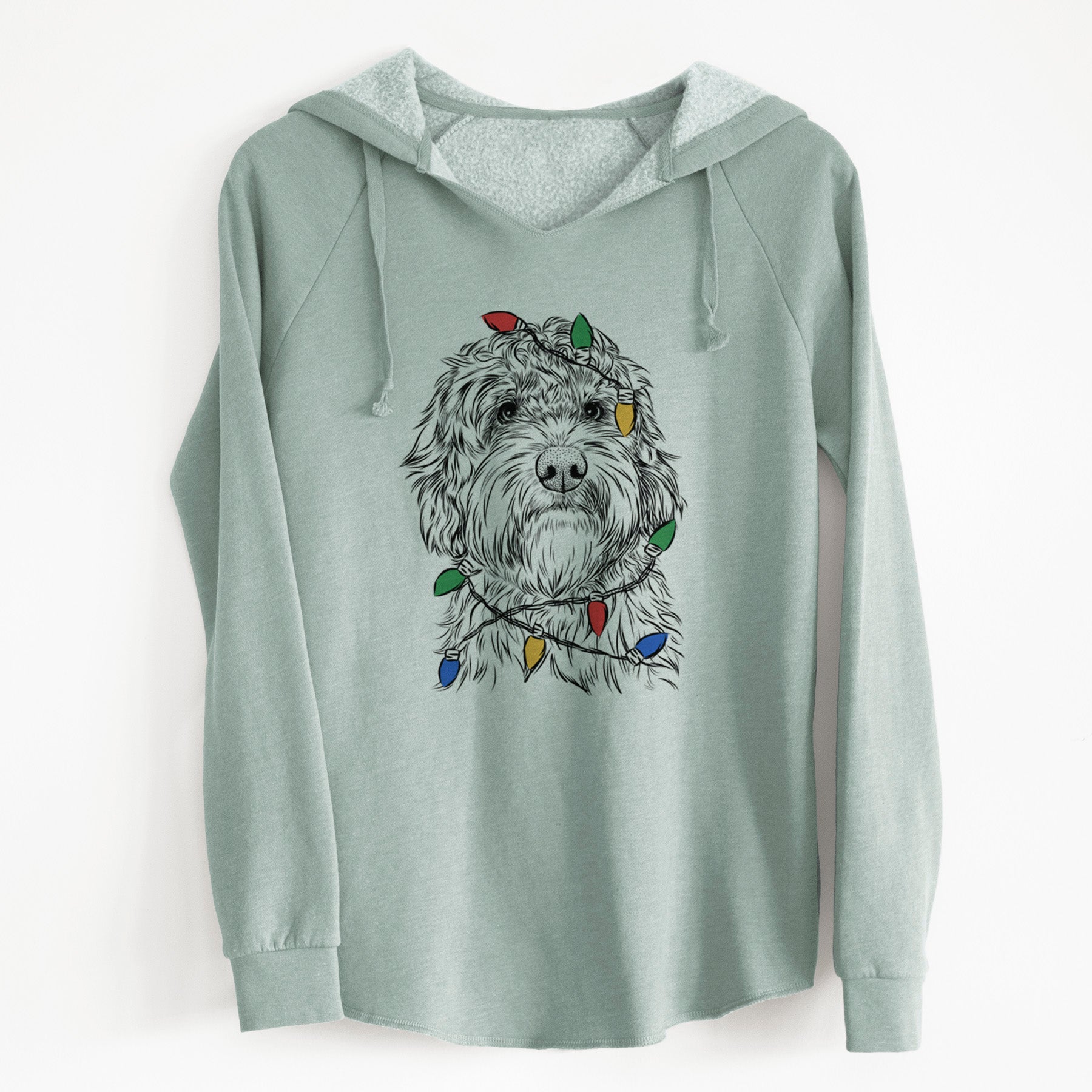 Christmas Lights Huckleberry the Australian Labradoodle - Cali Wave Hooded Sweatshirt