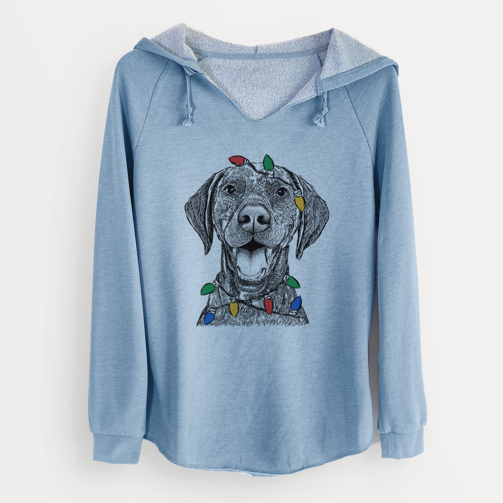 Christmas Lights Hudson the German Shorthaired Pointer - Cali Wave Hooded Sweatshirt