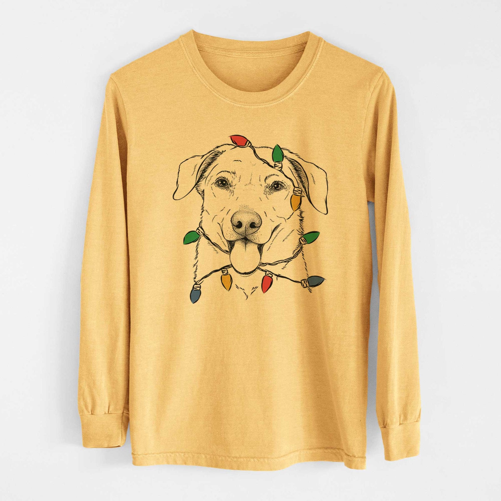 Christmas Lights Hudson the Shepherd - Heavyweight 100% Cotton Long Sleeve