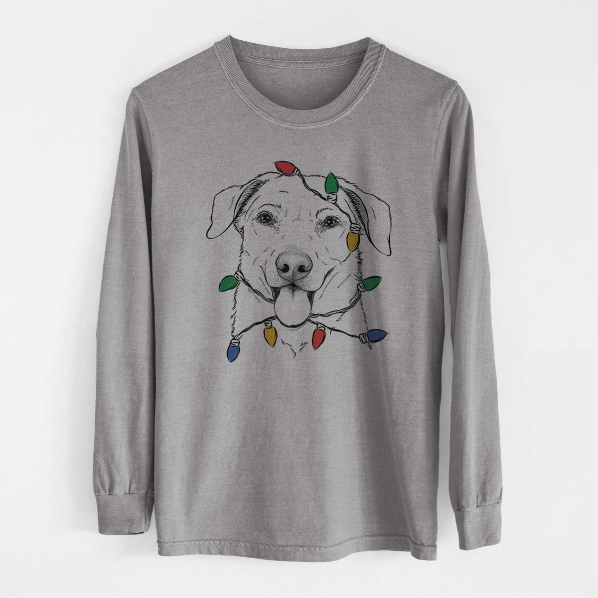Christmas Lights Hudson the Shepherd - Heavyweight 100% Cotton Long Sleeve
