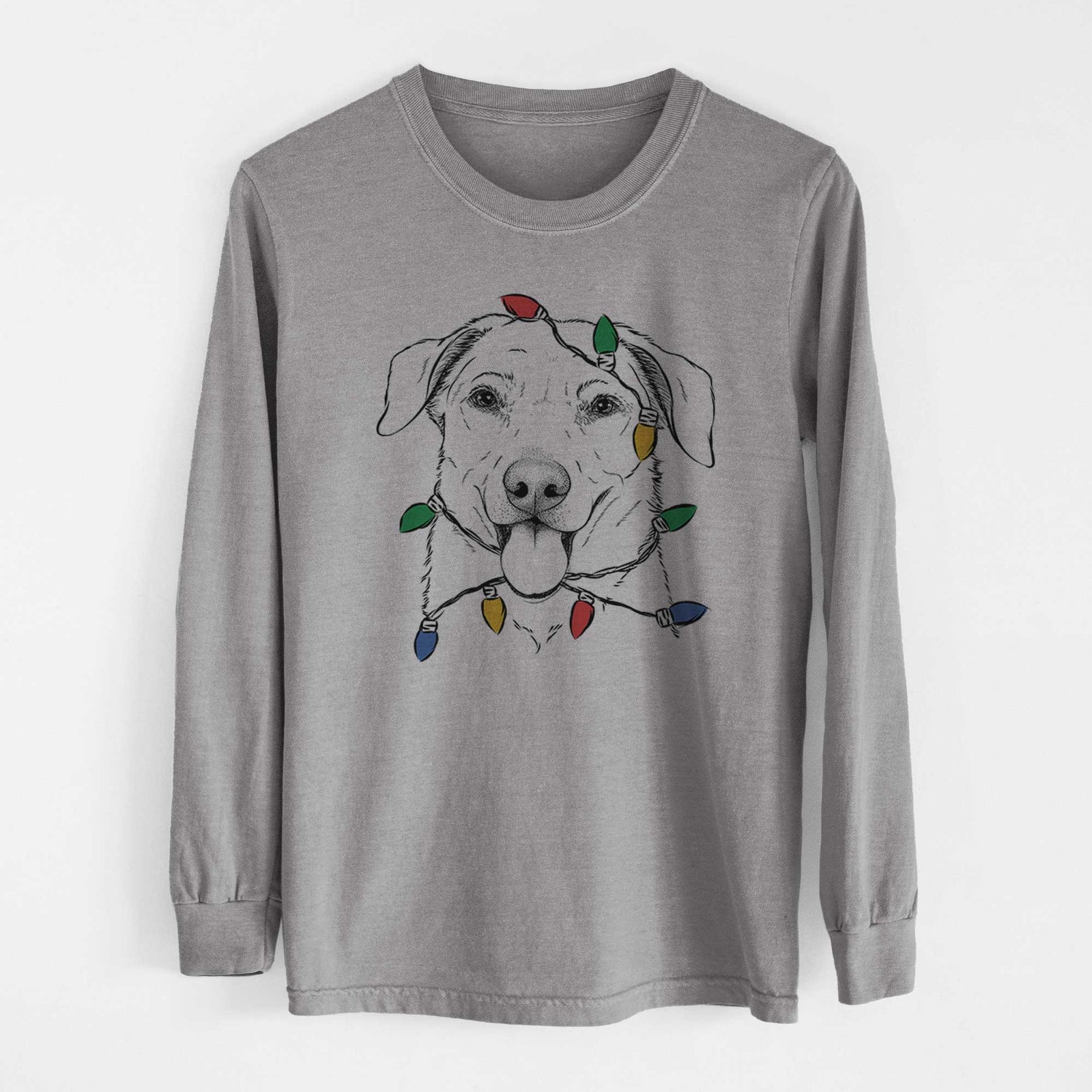 Christmas Lights Hudson the Shepherd - Heavyweight 100% Cotton Long Sleeve