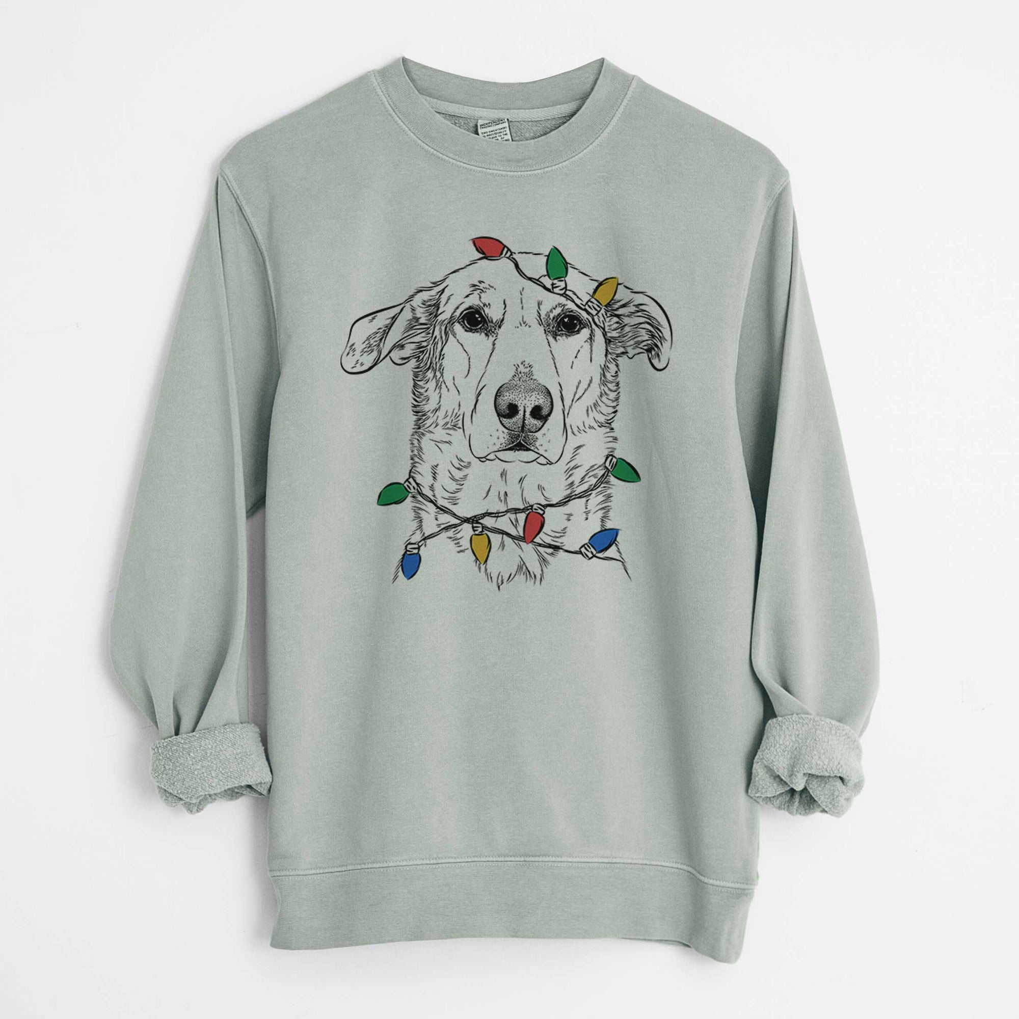 Christmas Lights Hurricane the Chinook - Unisex Pigment Dyed Crew Sweatshirt