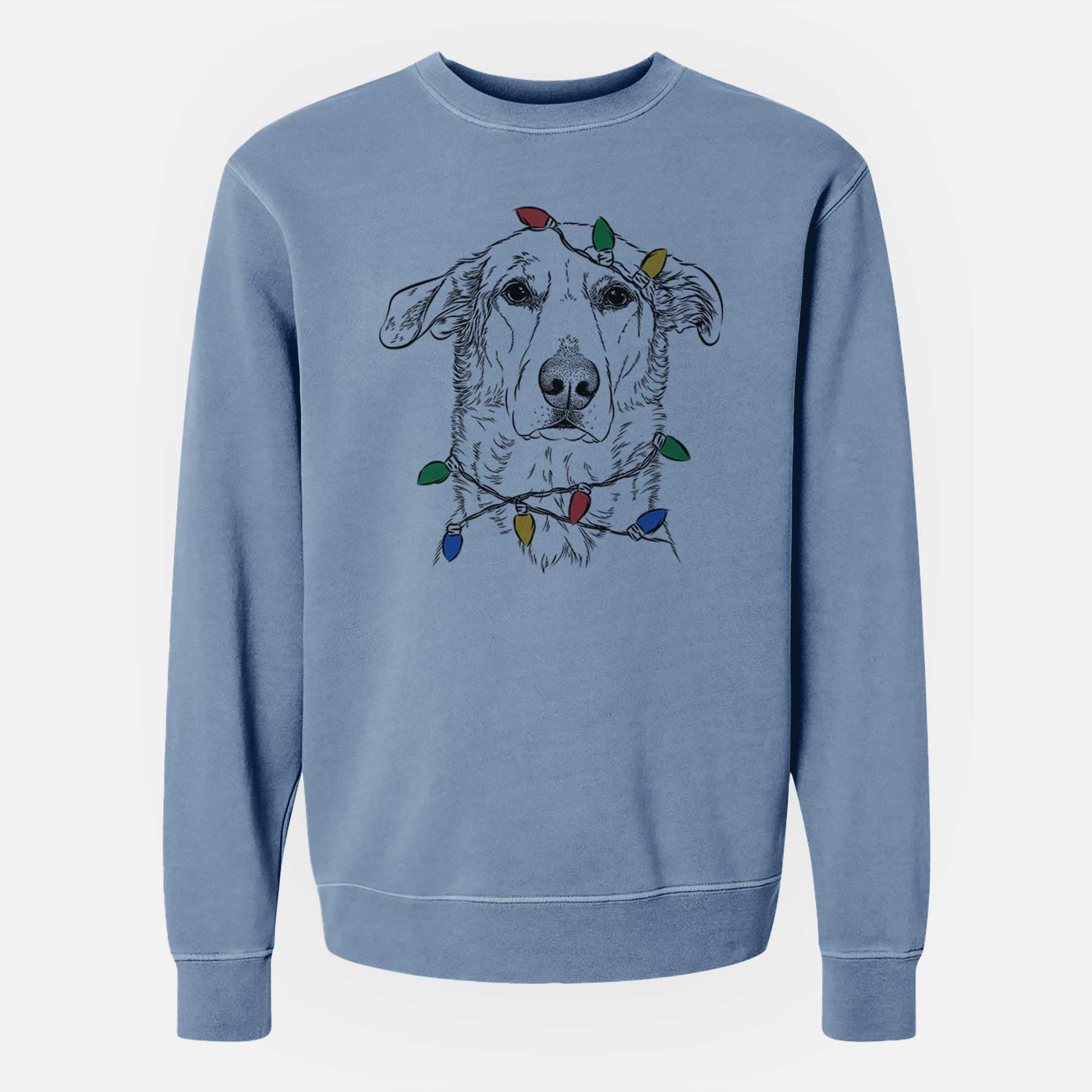 Christmas Lights Hurricane the Chinook - Unisex Pigment Dyed Crew Sweatshirt