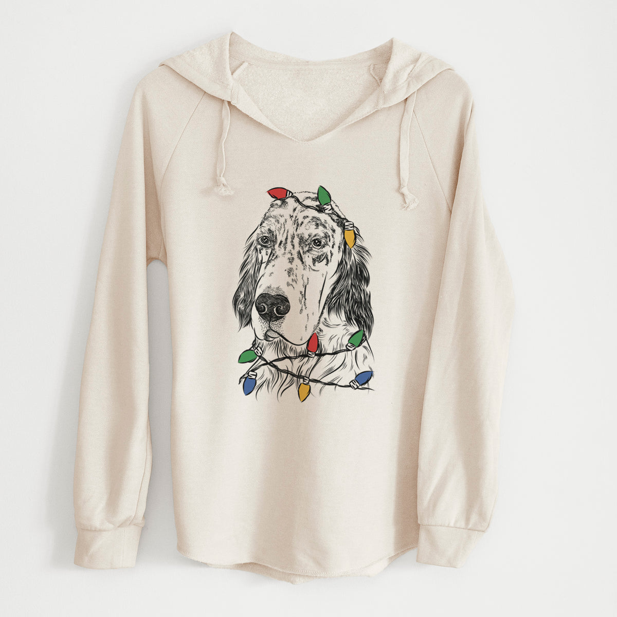 Christmas Lights Hutch the English Setter - Cali Wave Hooded Sweatshirt
