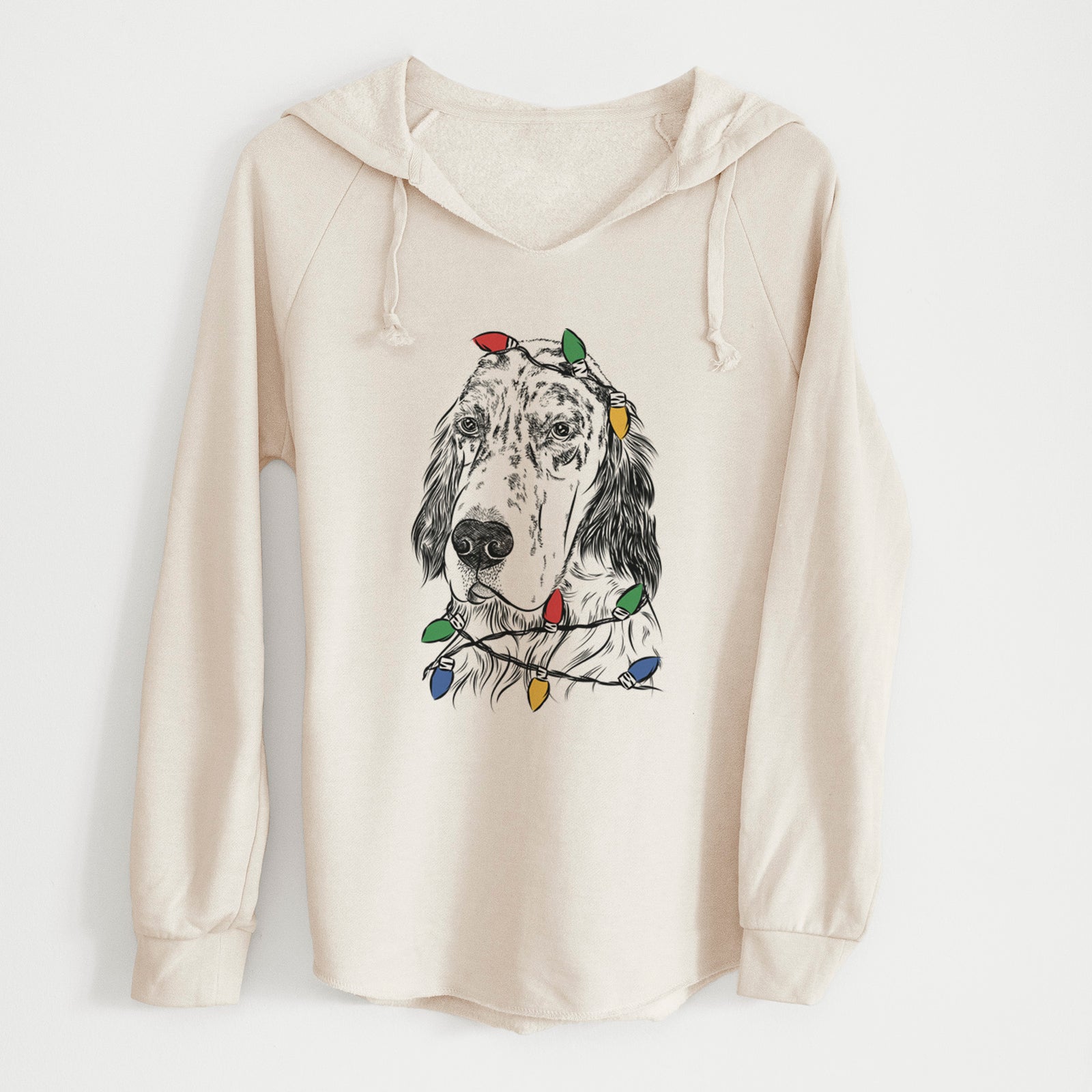 Christmas Lights Hutch the English Setter - Cali Wave Hooded Sweatshirt