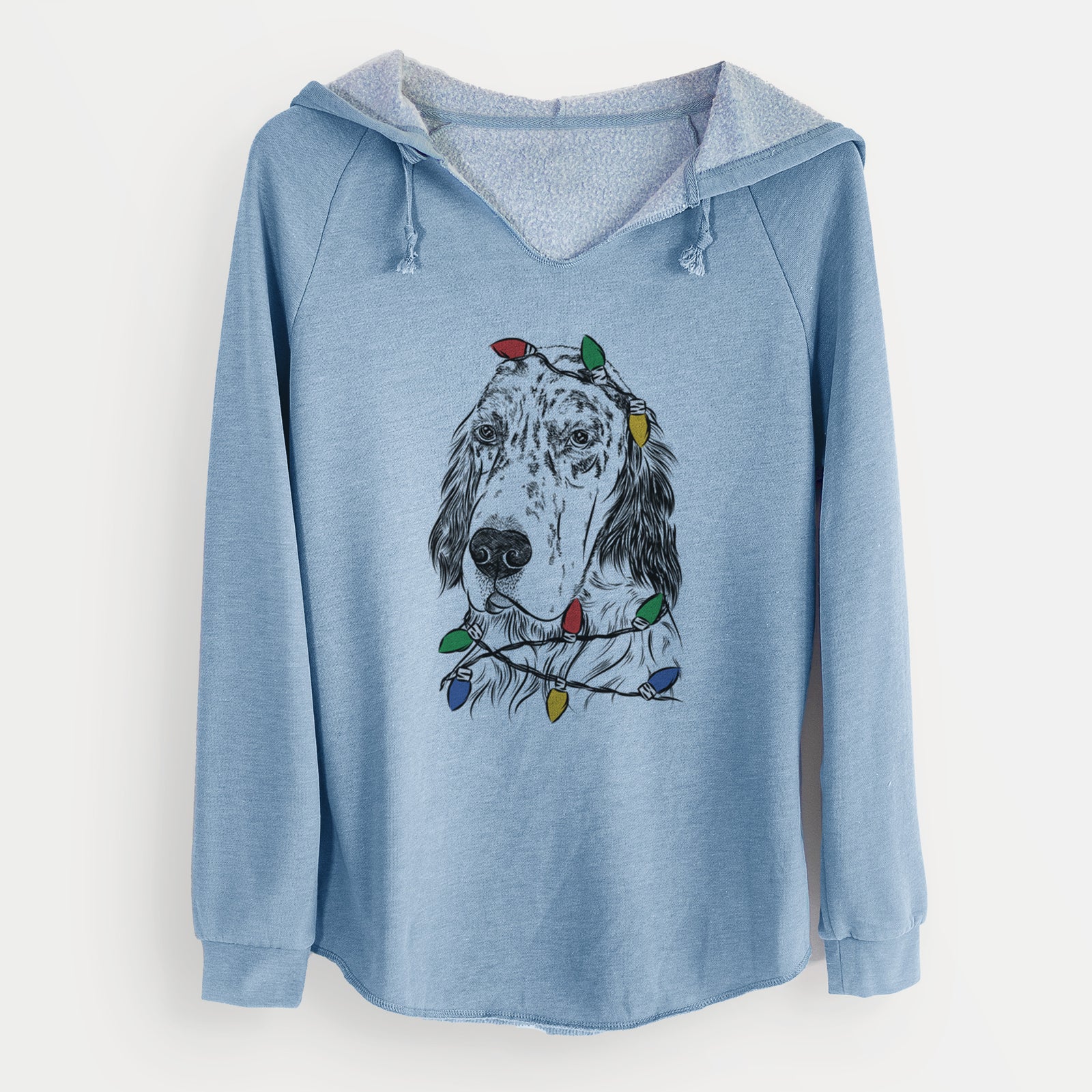 Christmas Lights Hutch the English Setter - Cali Wave Hooded Sweatshirt