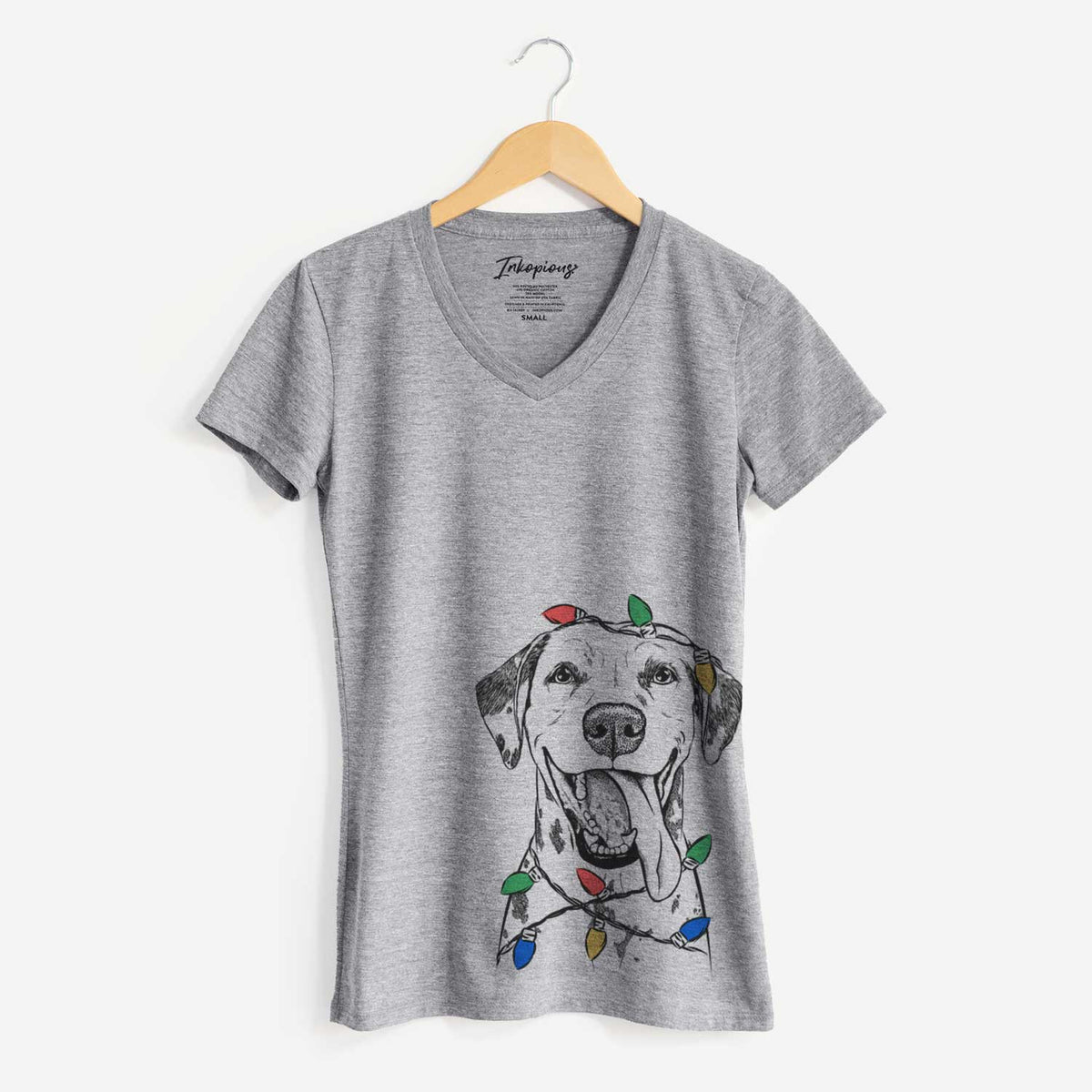 Christmas Lights Hydro the Dalmatian - Women's V-neck Shirt