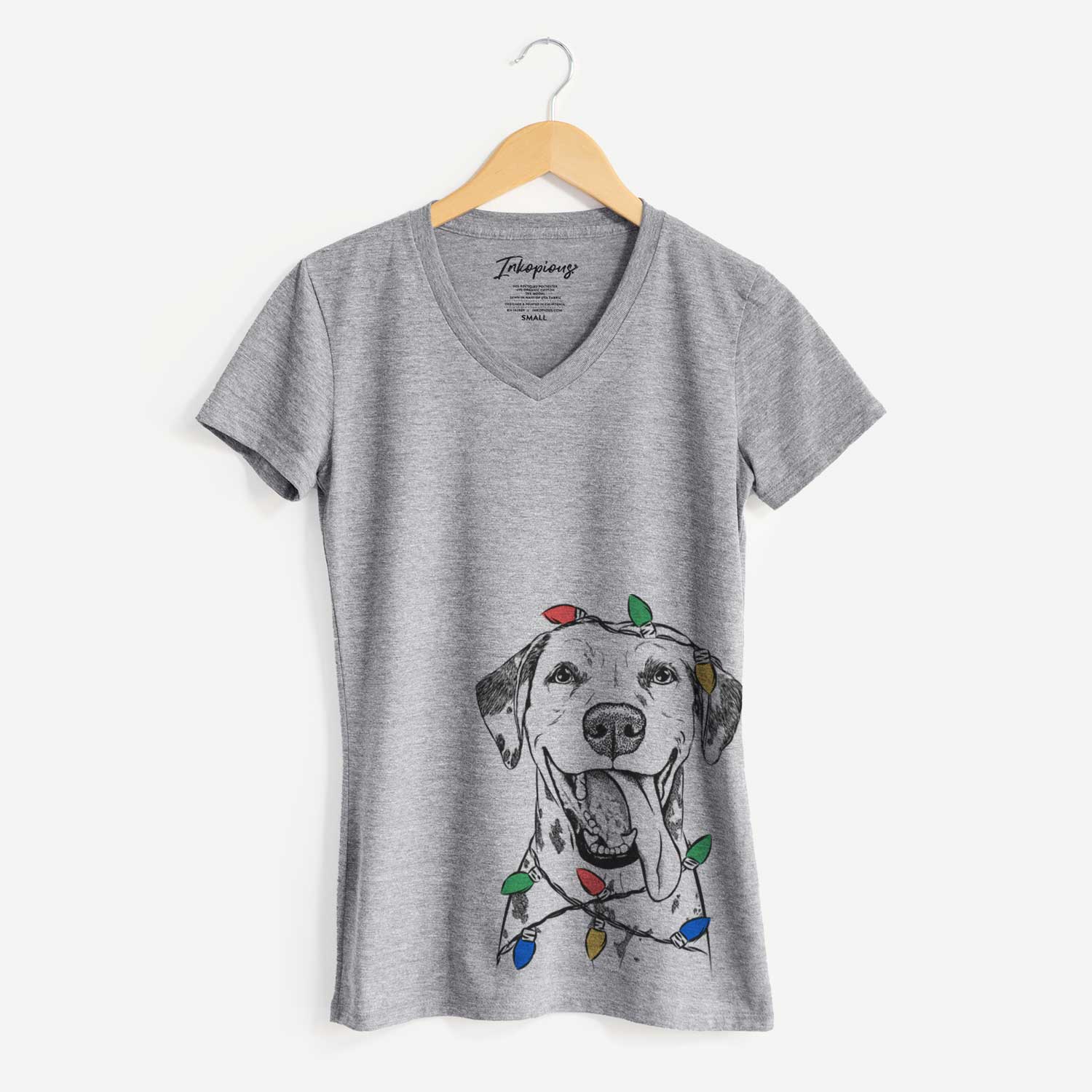 Christmas Lights Hydro the Dalmatian - Women's V-neck Shirt