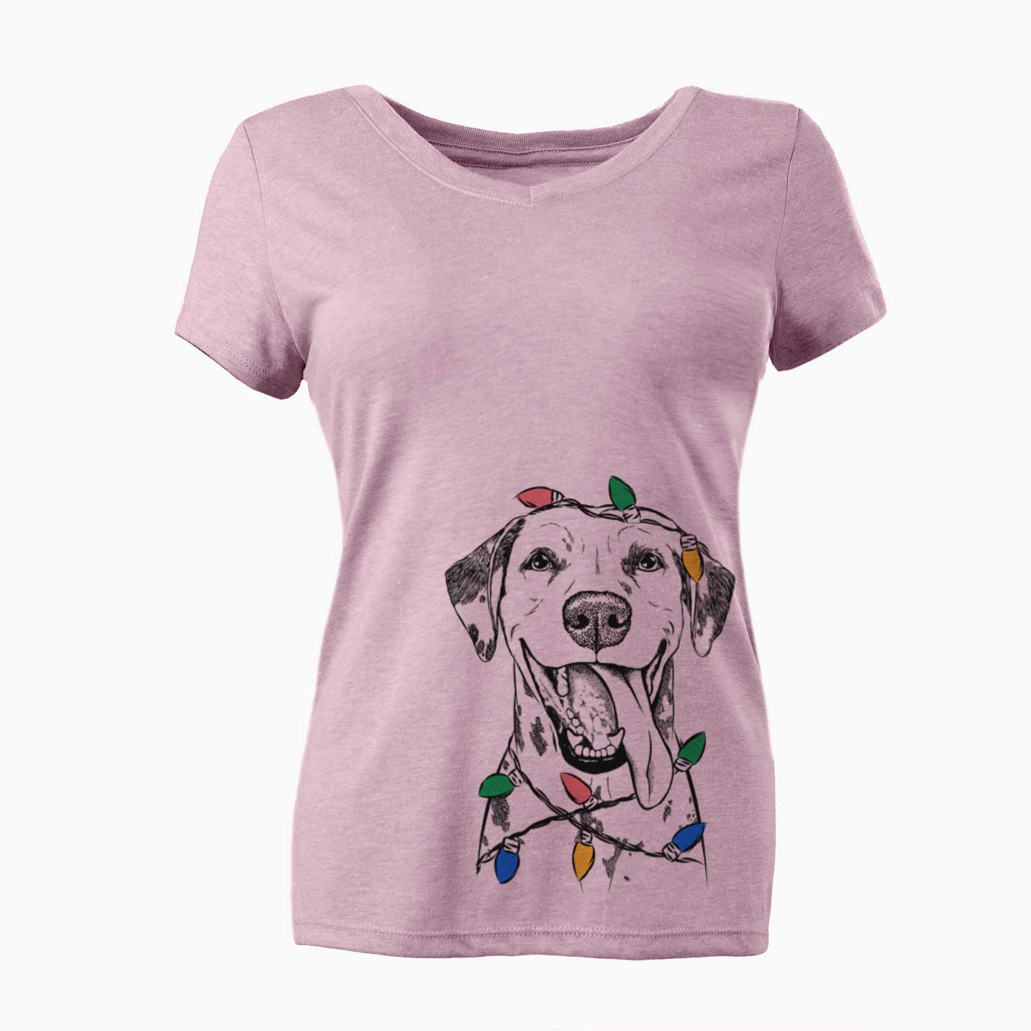 Christmas Lights Hydro the Dalmatian - Women's V-neck Shirt