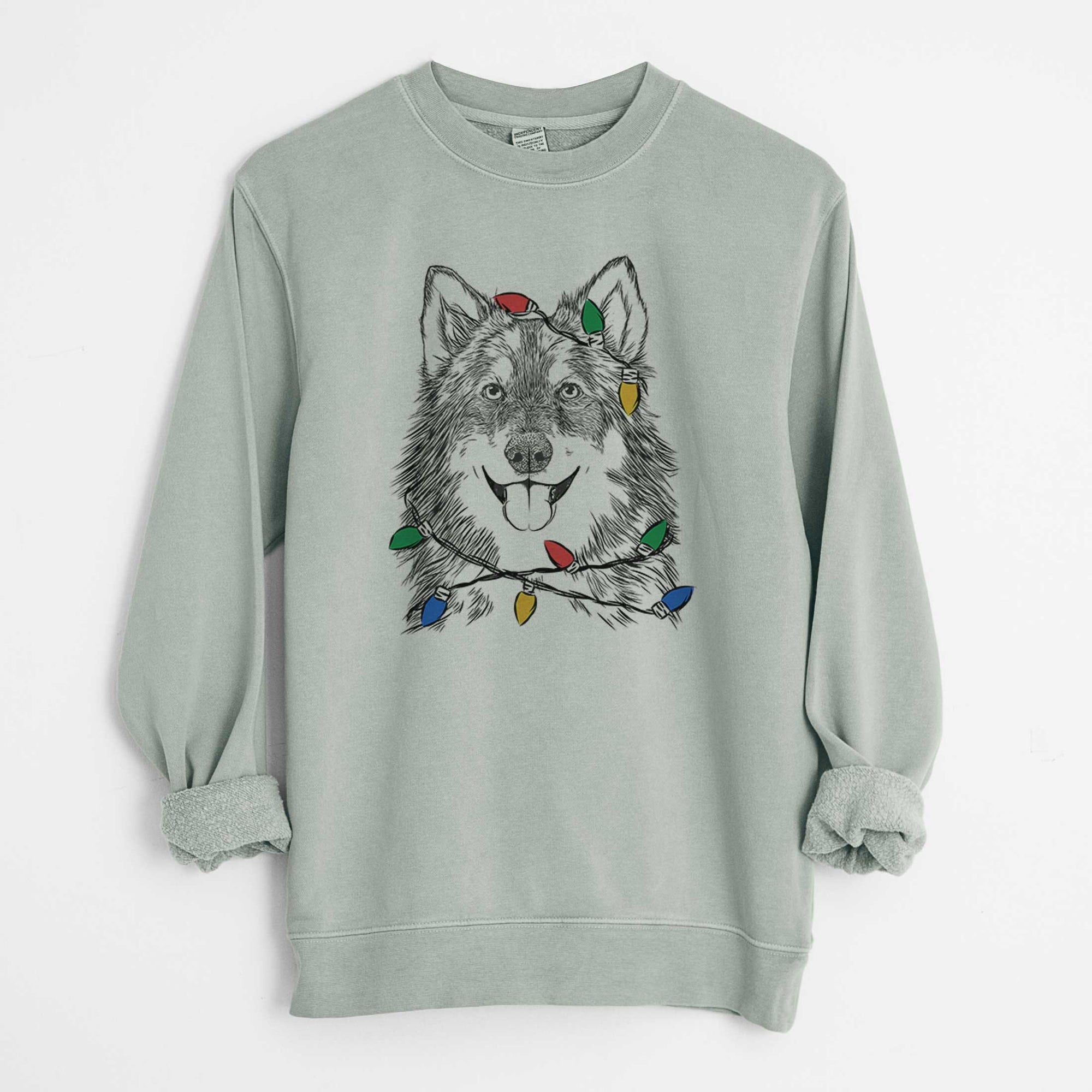 Christmas Lights Iben the Utonagan - Unisex Pigment Dyed Crew Sweatshirt