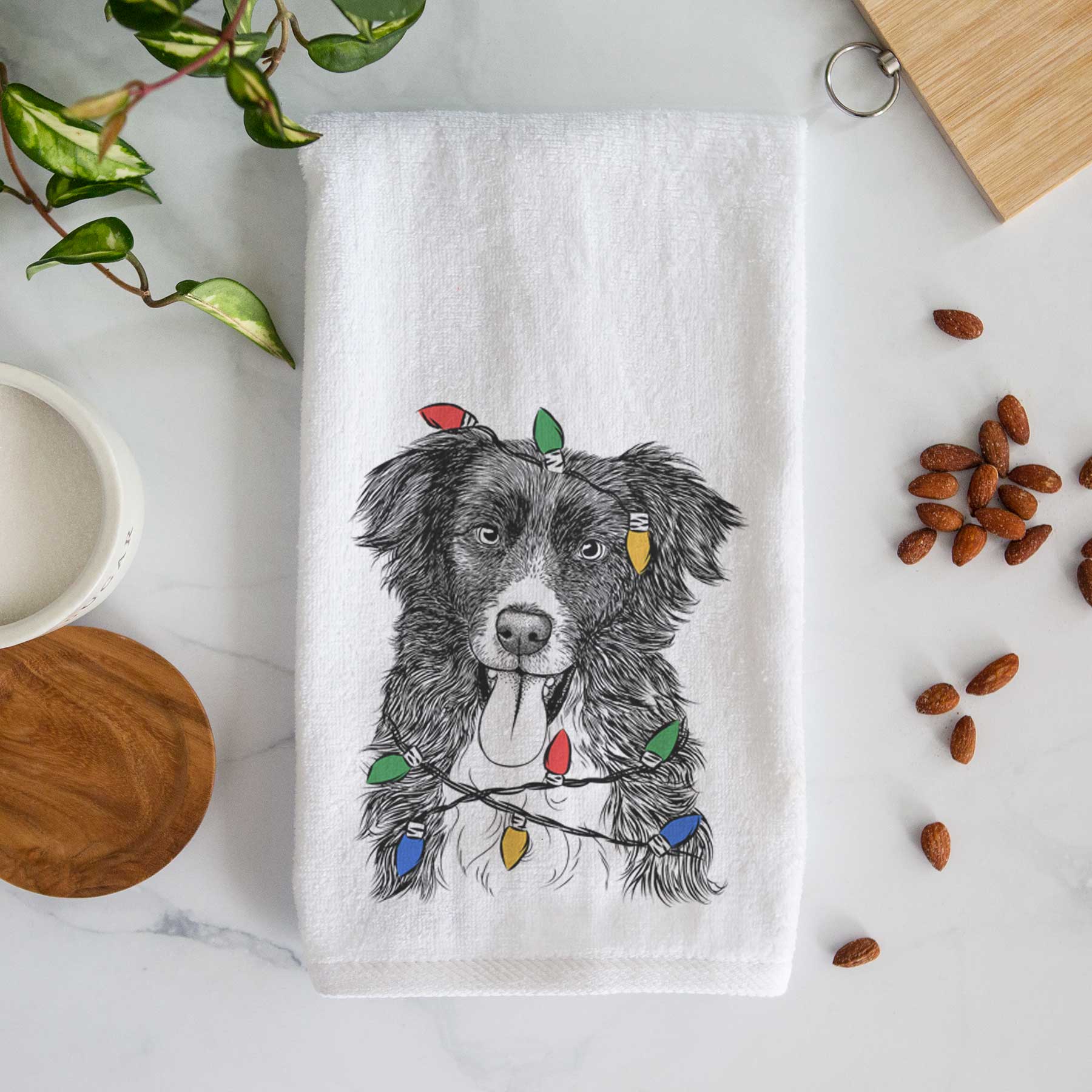 Indi the Border Collie Decorative Hand Towel