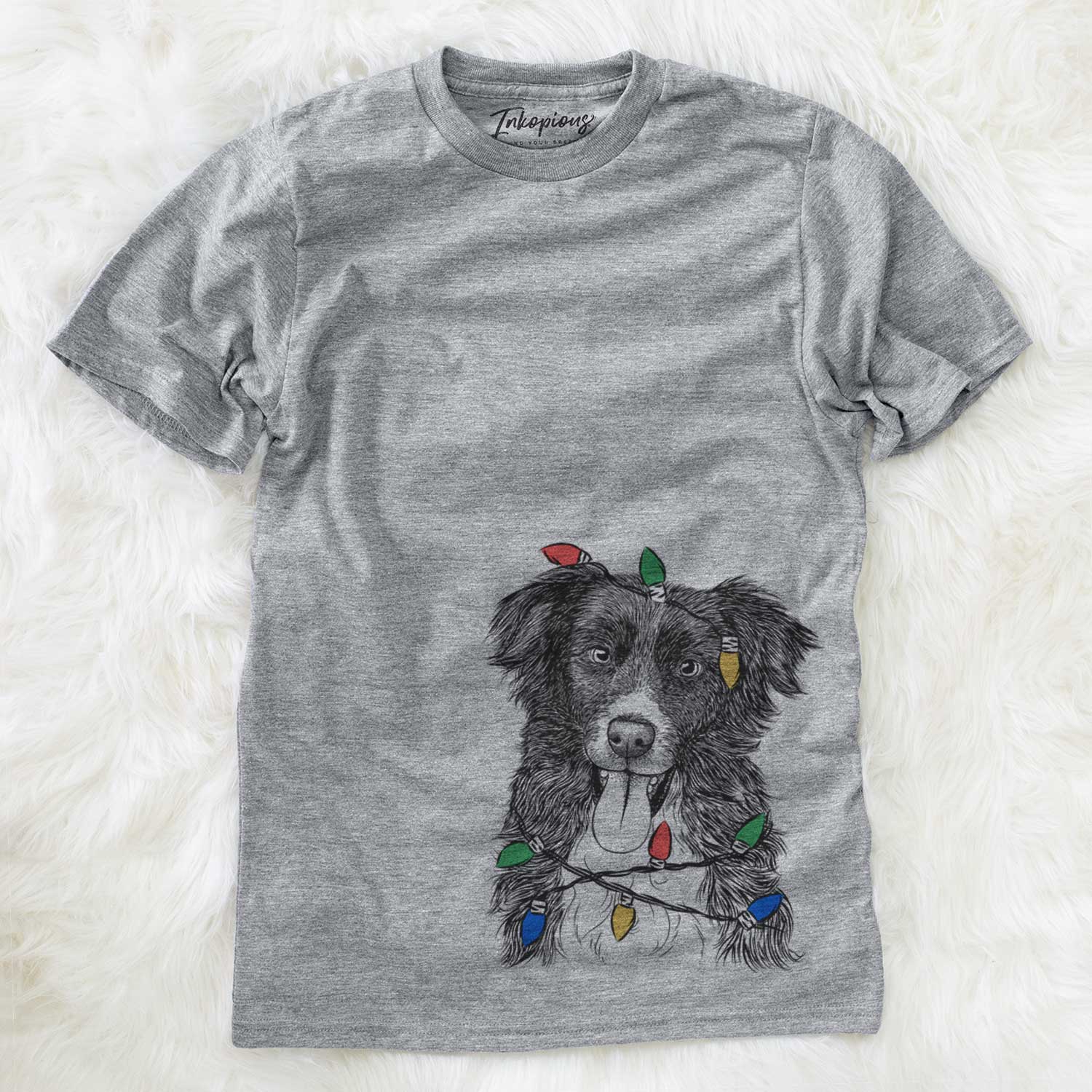 Christmas Lights Indi the Border Collie - Unisex Crewneck